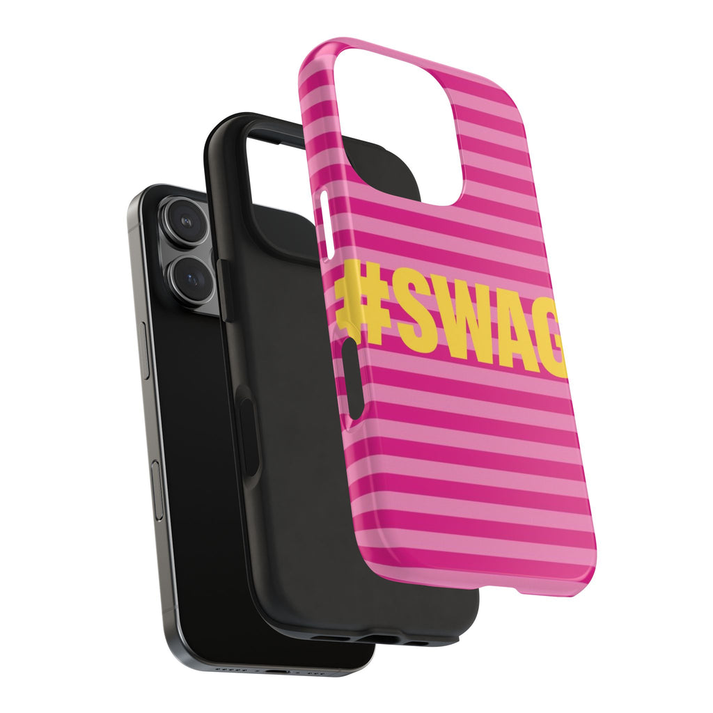 #SWAG Pink Striped Tough Phone Case