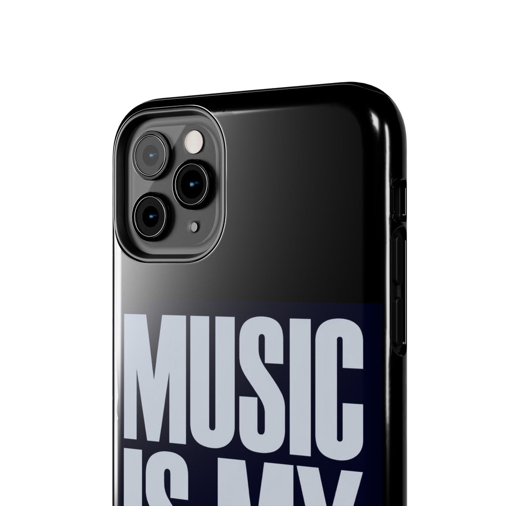 Phone Case — "Music Is My Drg" Bold Typography Protective Case