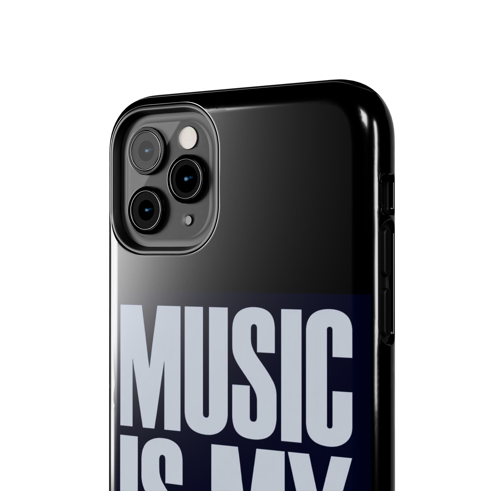 Phone Case — "Music Is My Drg" Bold Typography Protective Case