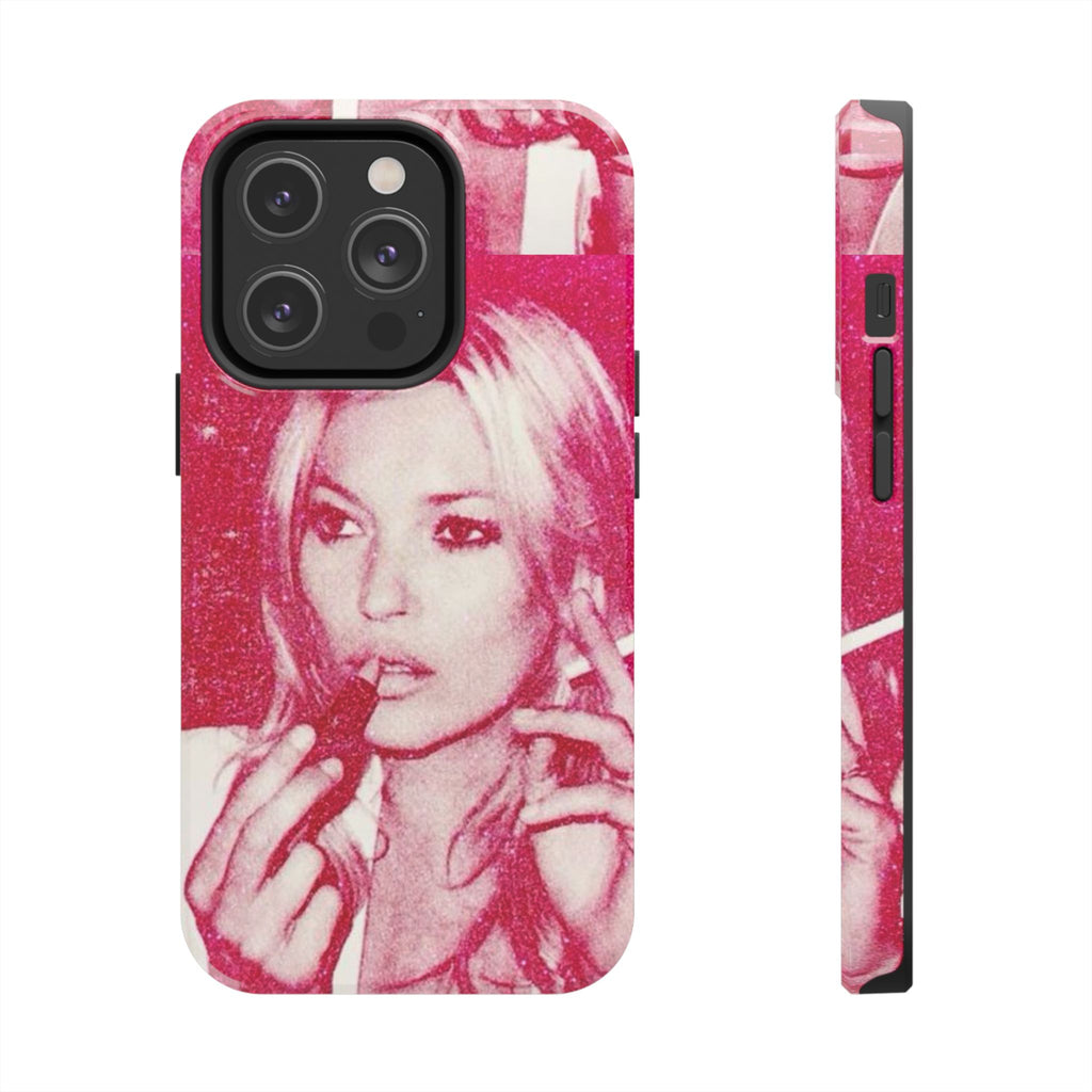 Pink Retro Glam Phone Case — Lipstick Pinup Tough Phone Case