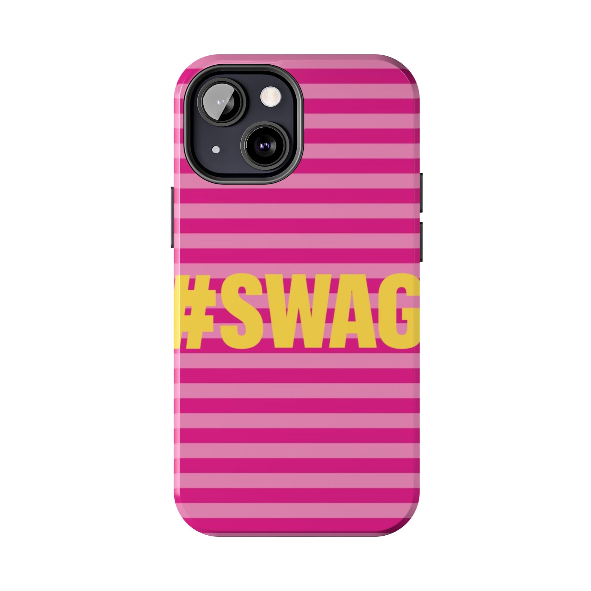 #SWAG Pink Striped Tough Phone Case