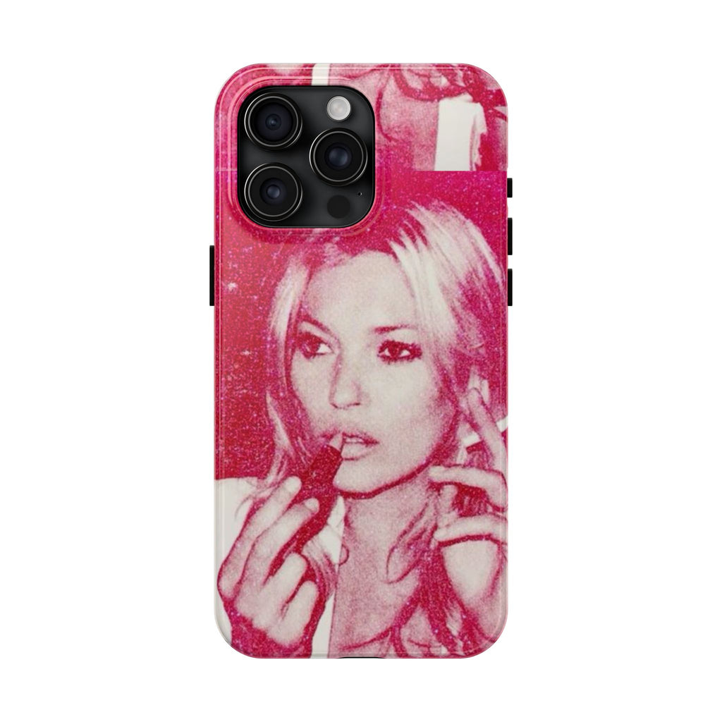 Pink Retro Glam Phone Case — Lipstick Pinup Tough Phone Case