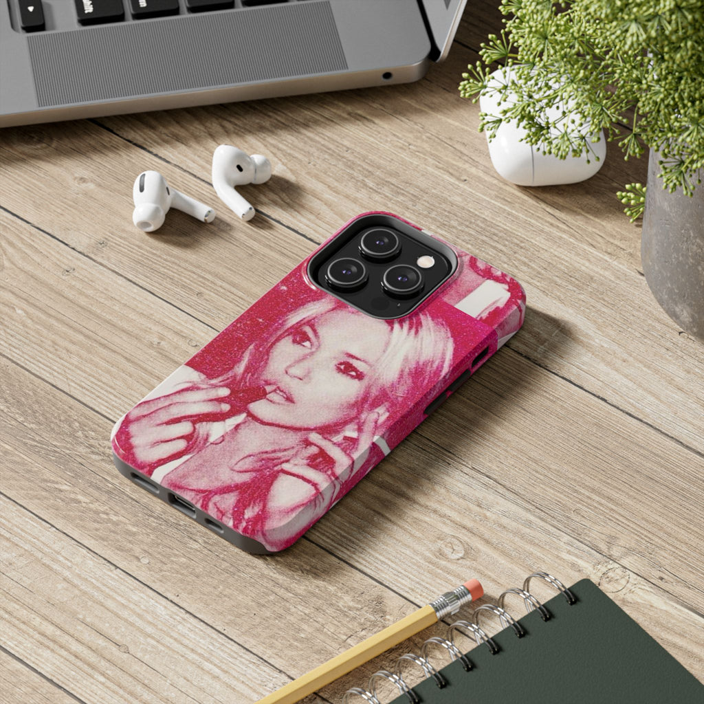 Pink Retro Glam Phone Case — Lipstick Pinup Tough Phone Case