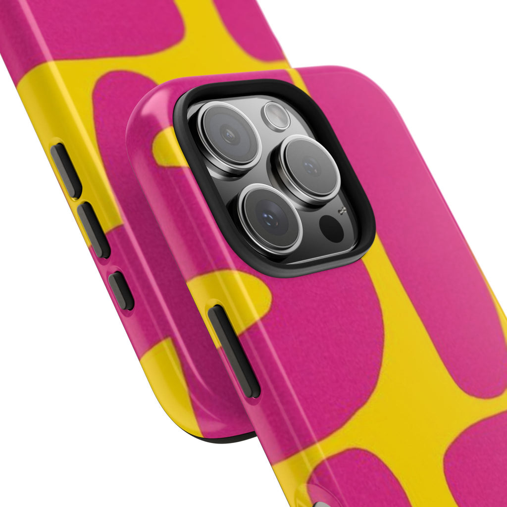 SHIT Retro Abstract Tough Phone Case — Pink & Yellow Pop Art Design