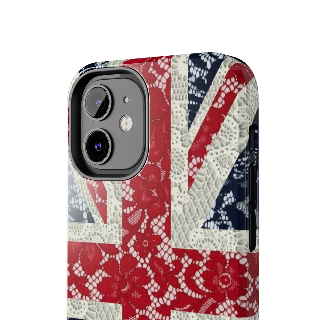 Union Jack Lace Tough Phone Case — British Flag Protective Phone Case