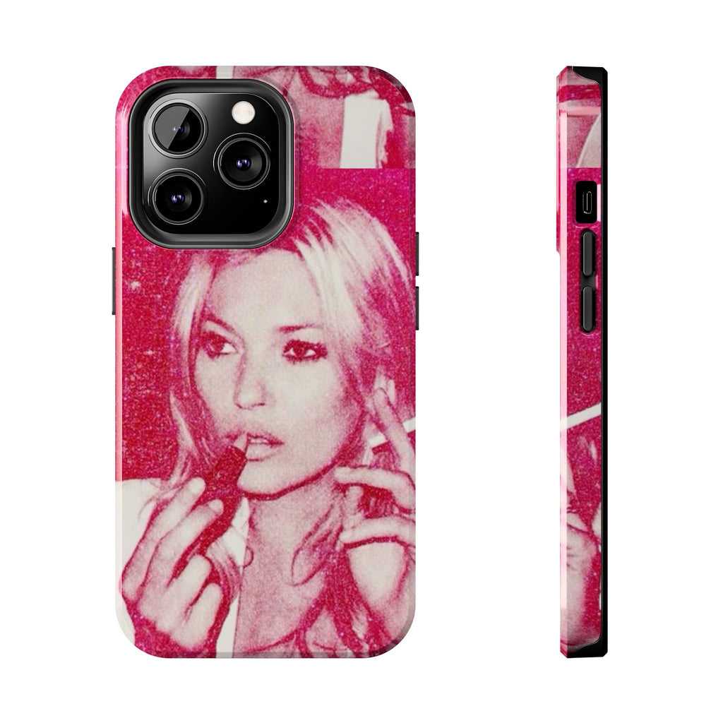 Pink Retro Glam Phone Case — Lipstick Pinup Tough Phone Case
