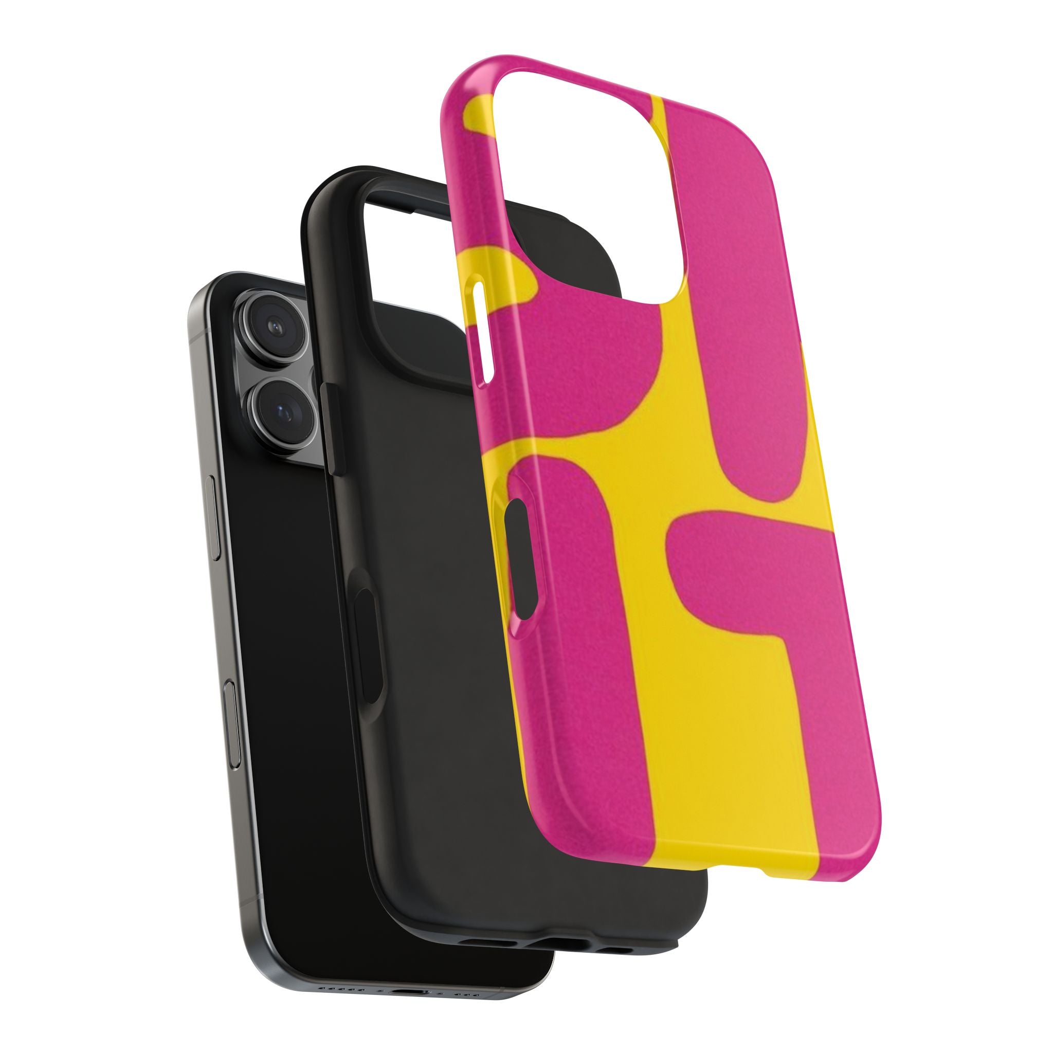 SHIT Retro Abstract Tough Phone Case — Pink & Yellow Pop Art Design