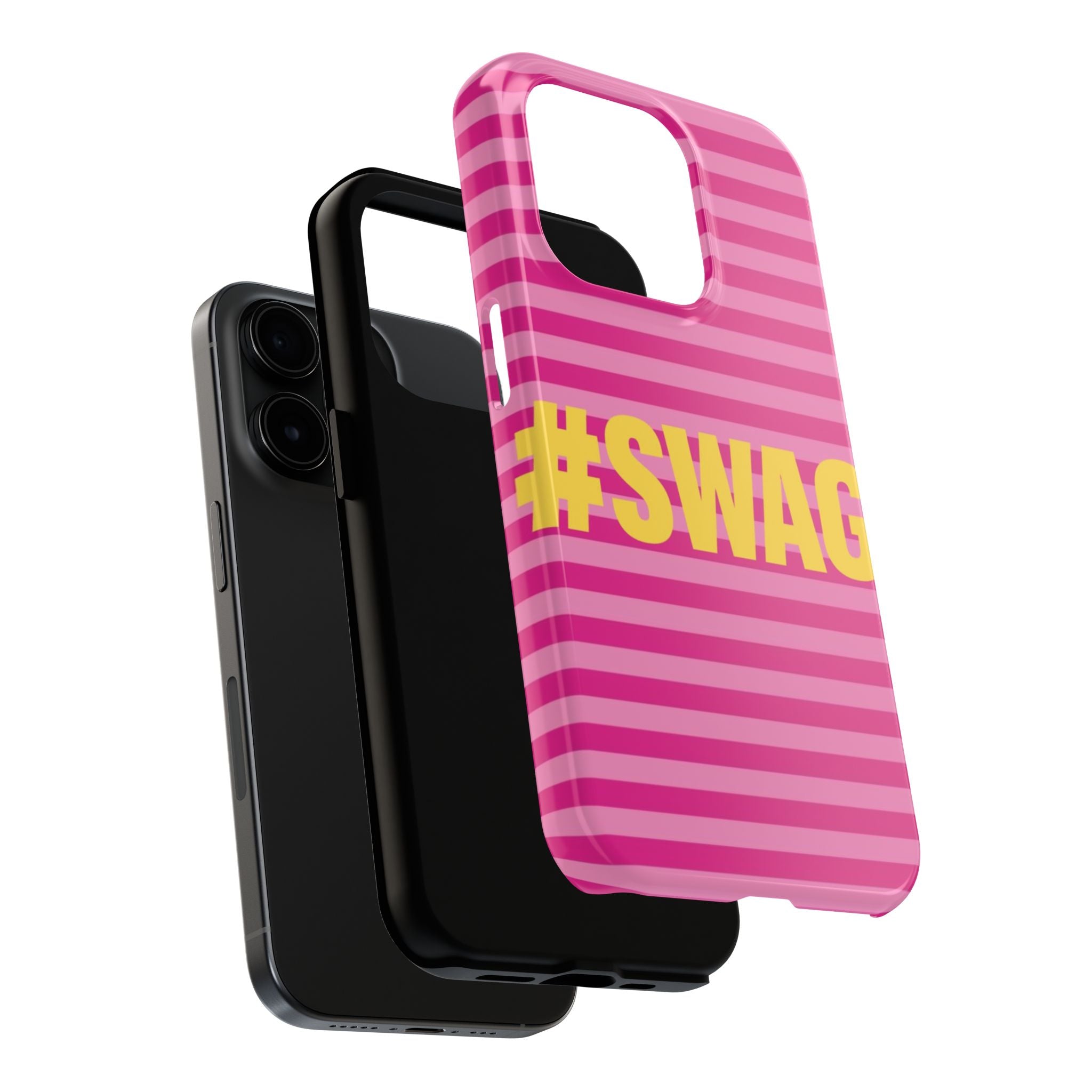 #SWAG Pink Striped Tough Phone Case