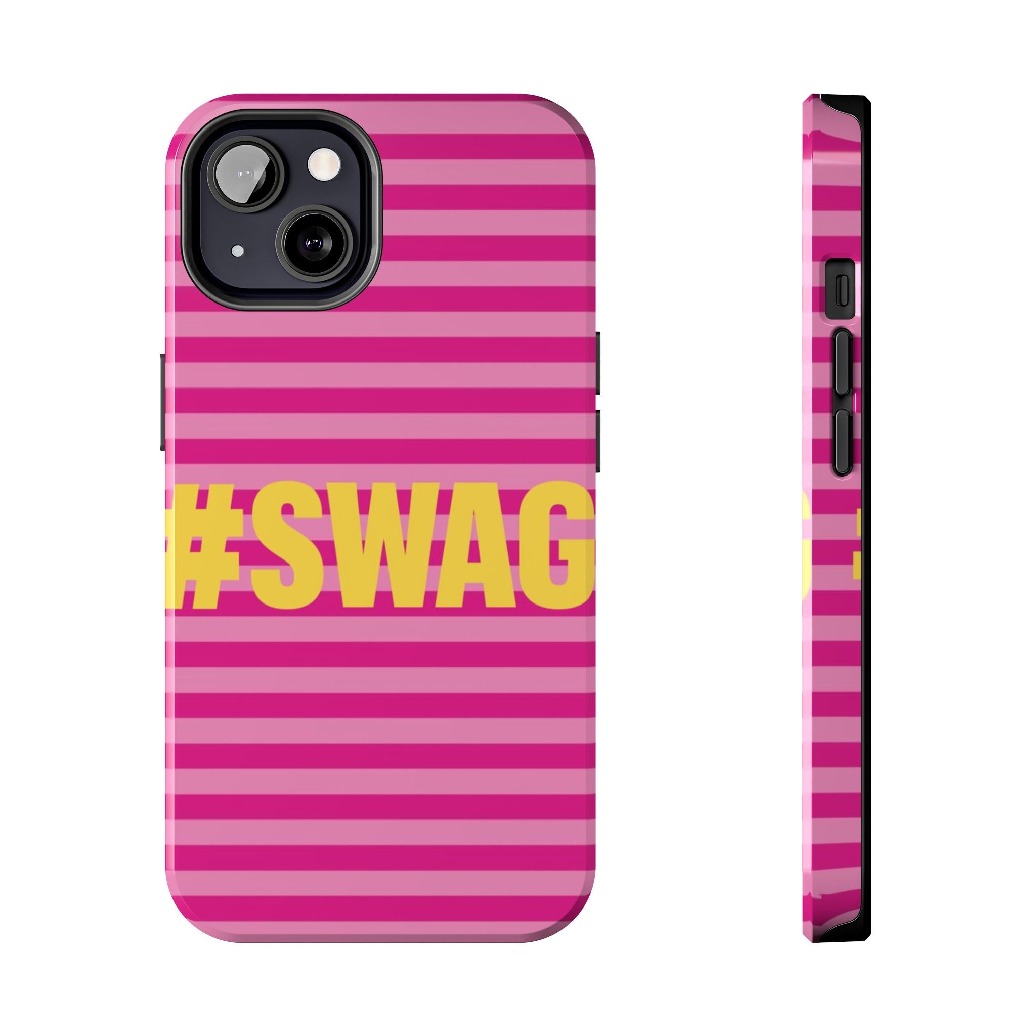 #SWAG Pink Striped Tough Phone Case