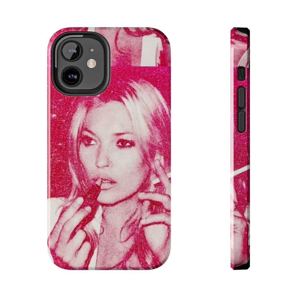 Pink Retro Glam Phone Case — Lipstick Pinup Tough Phone Case