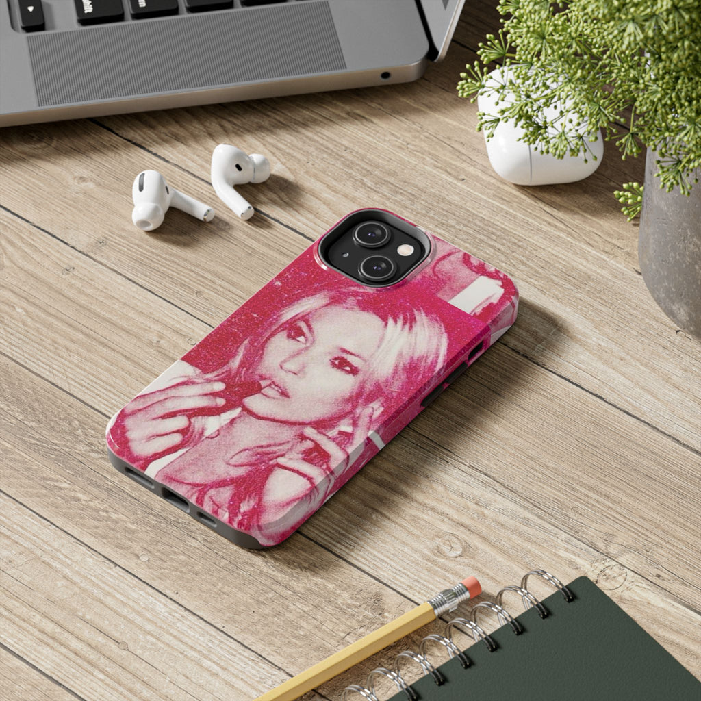 Pink Retro Glam Phone Case — Lipstick Pinup Tough Phone Case