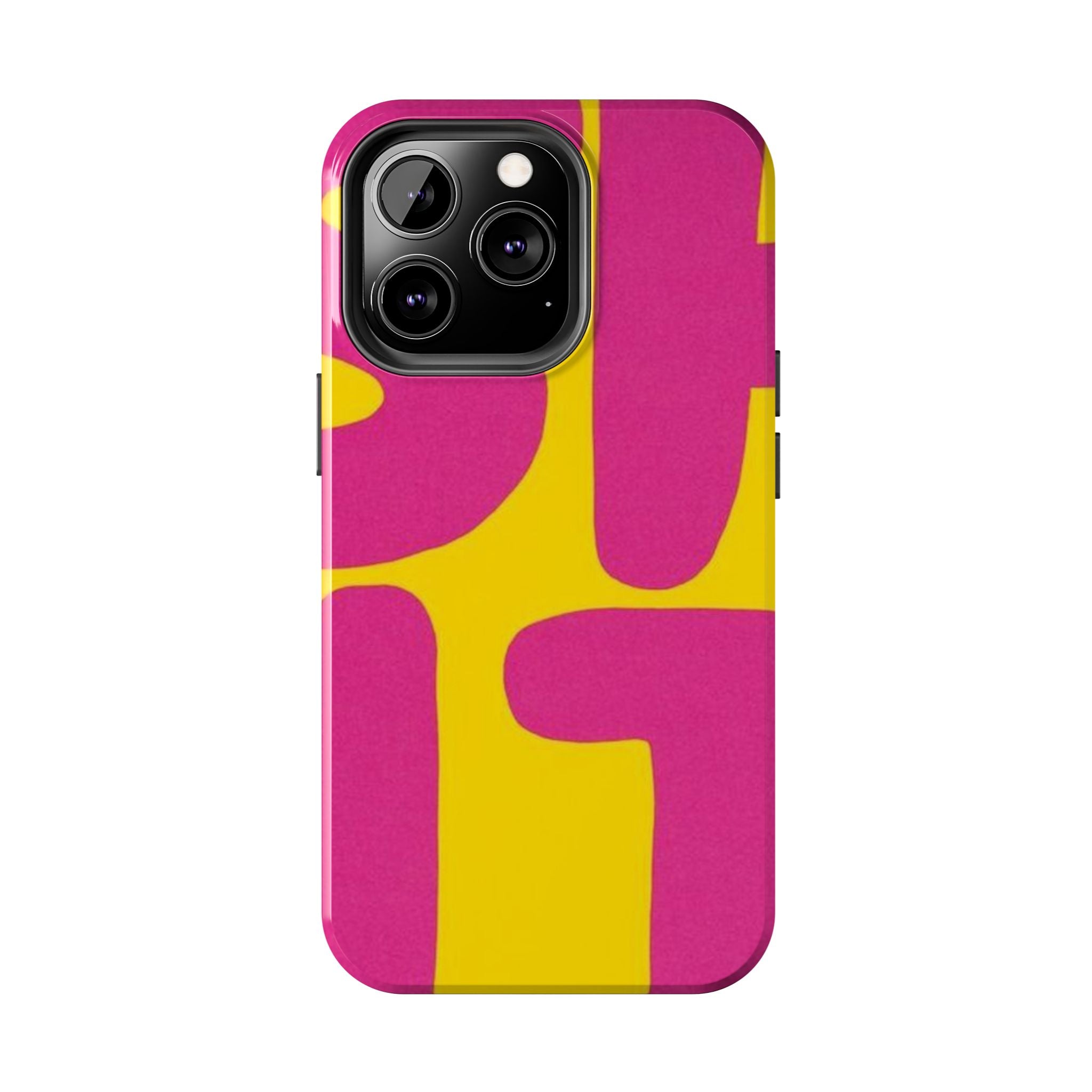 SHIT Retro Abstract Tough Phone Case — Pink & Yellow Pop Art Design
