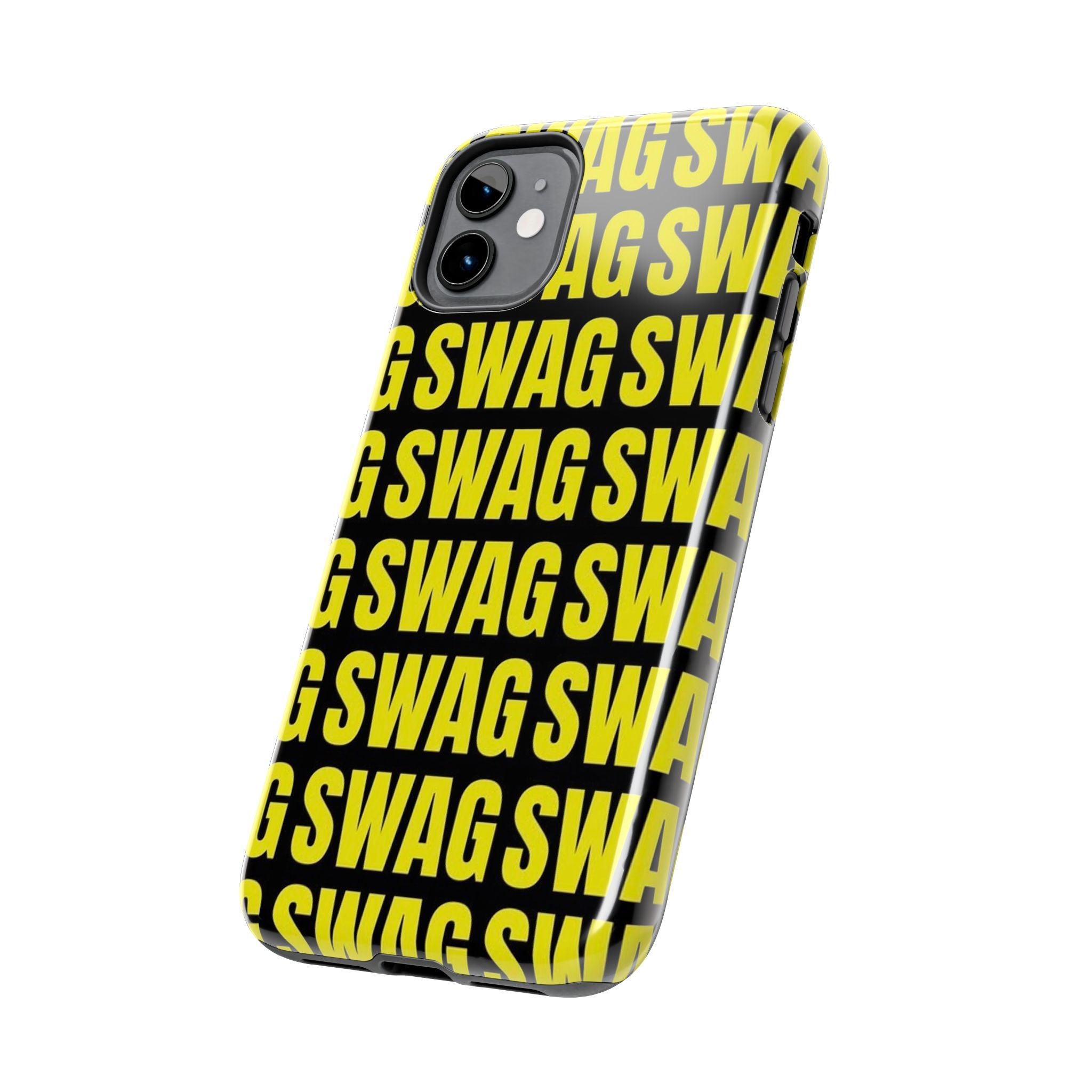 SWAG Pattern Tough Phone Case — Bold Yellow Text Protective Cover