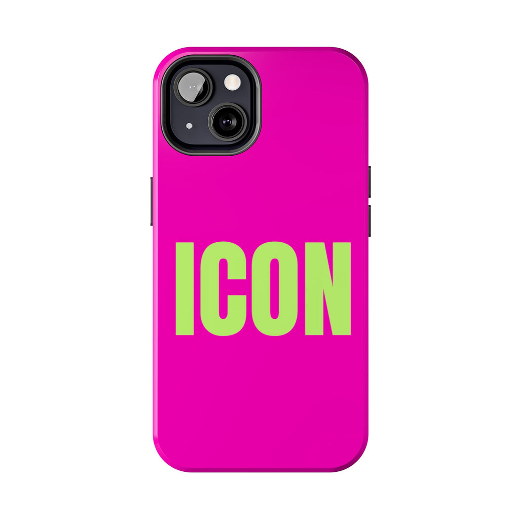 ICON Tough Phone Case — Neon Pink & Lime Bold Text Protective Case