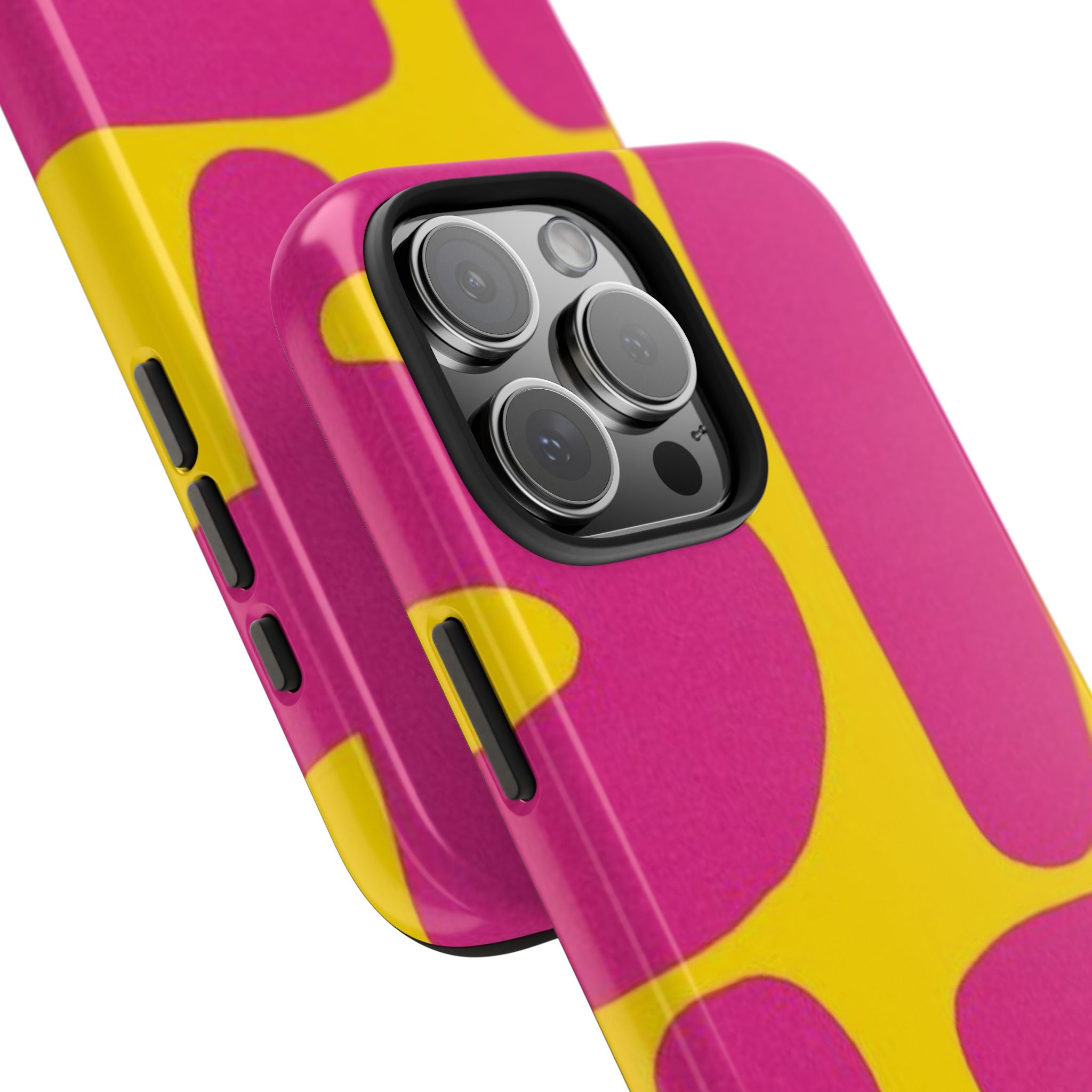 SHIT Retro Abstract Tough Phone Case — Pink & Yellow Pop Art Design
