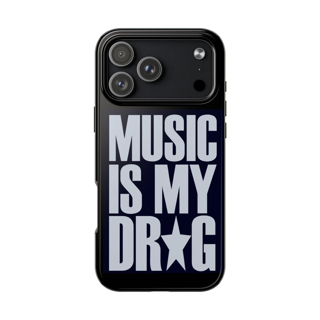 Phone Case — "Music Is My Drg" Bold Typography Protective Case