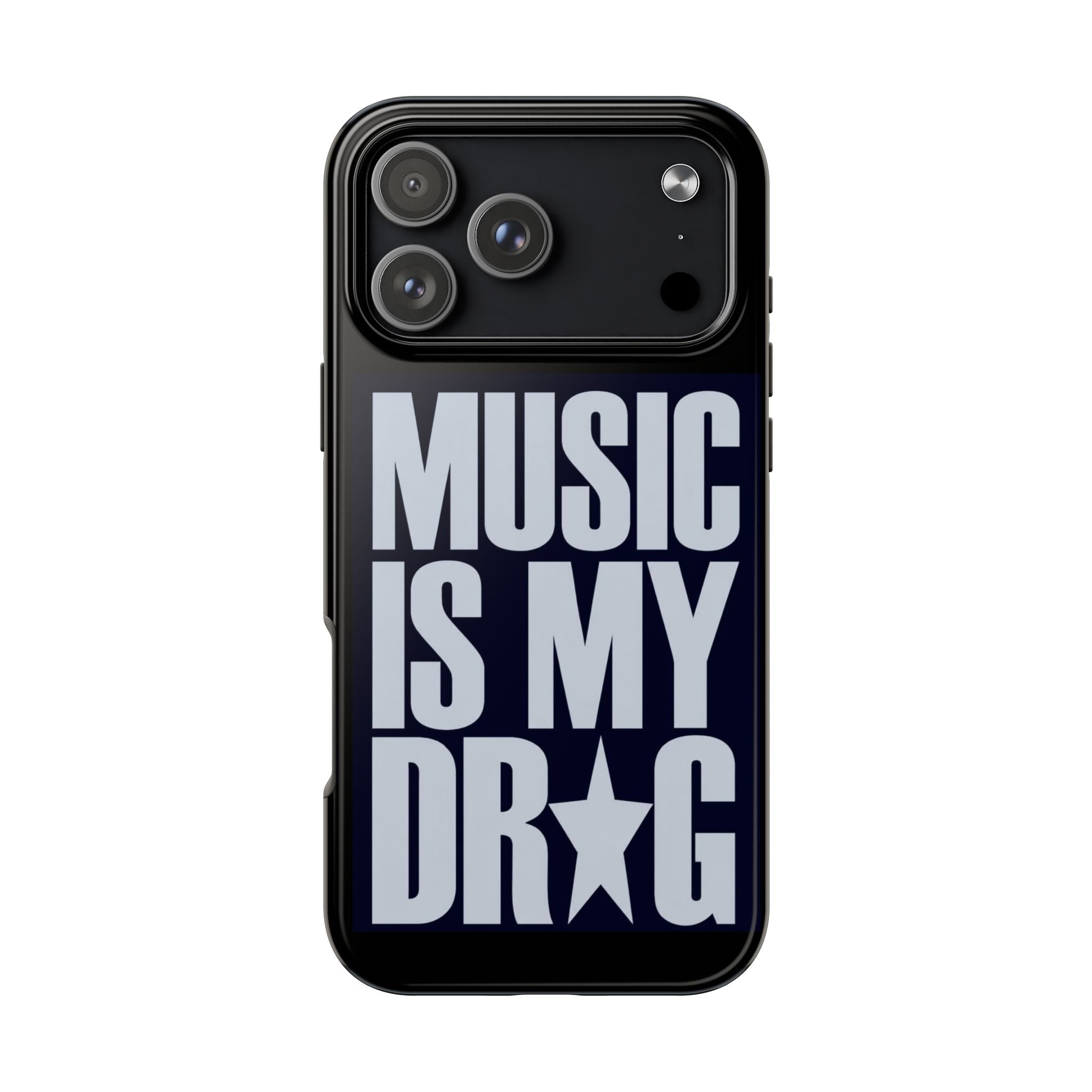 Phone Case — "Music Is My Drg" Bold Typography Protective Case
