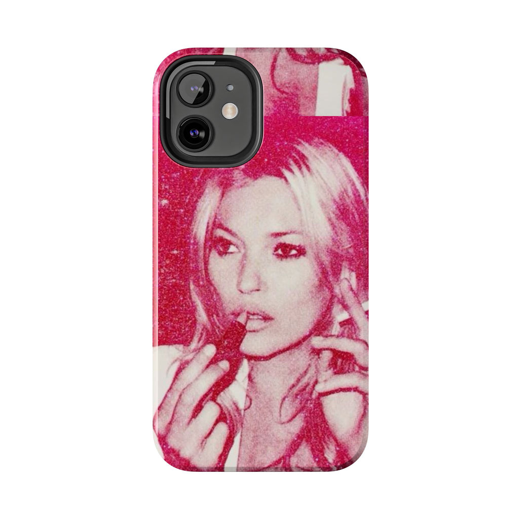 Pink Retro Glam Phone Case — Lipstick Pinup Tough Phone Case