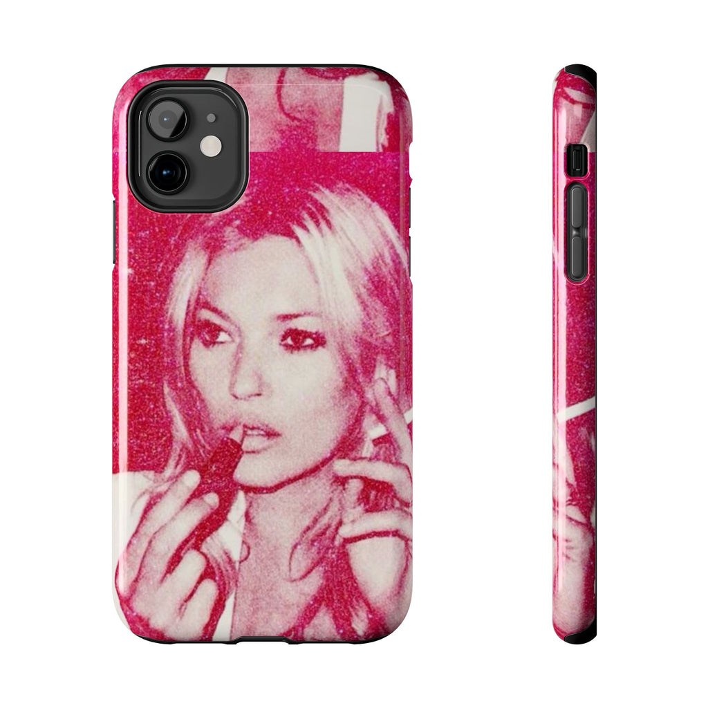 Pink Retro Glam Phone Case — Lipstick Pinup Tough Phone Case