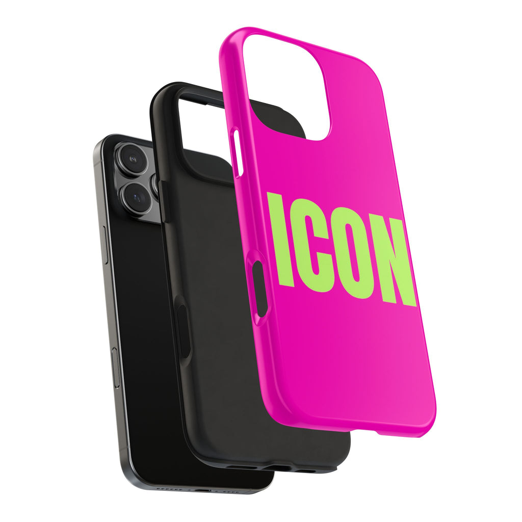 ICON Tough Phone Case — Neon Pink & Lime Bold Text Protective Case
