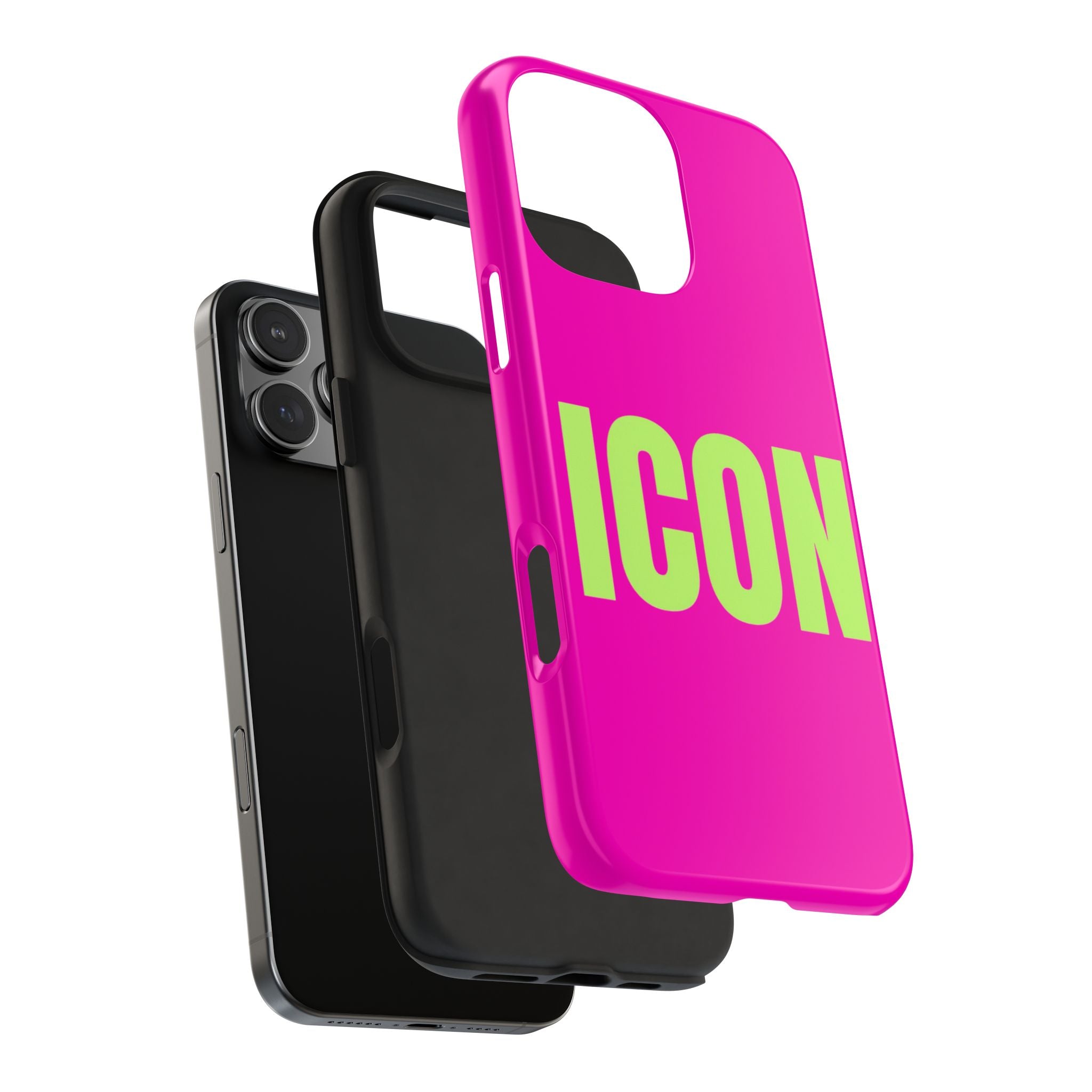 ICON Tough Phone Case — Neon Pink & Lime Bold Text Protective Case