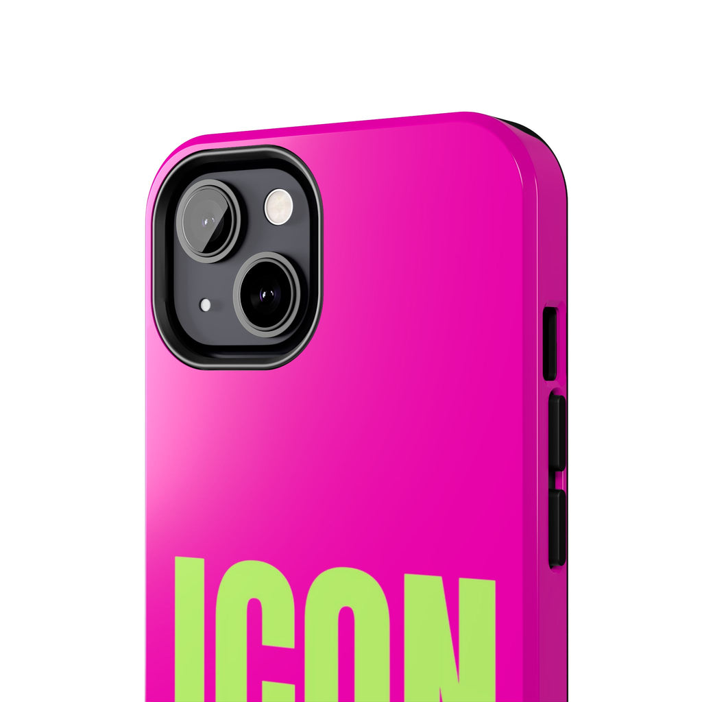 ICON Tough Phone Case — Neon Pink & Lime Bold Text Protective Case