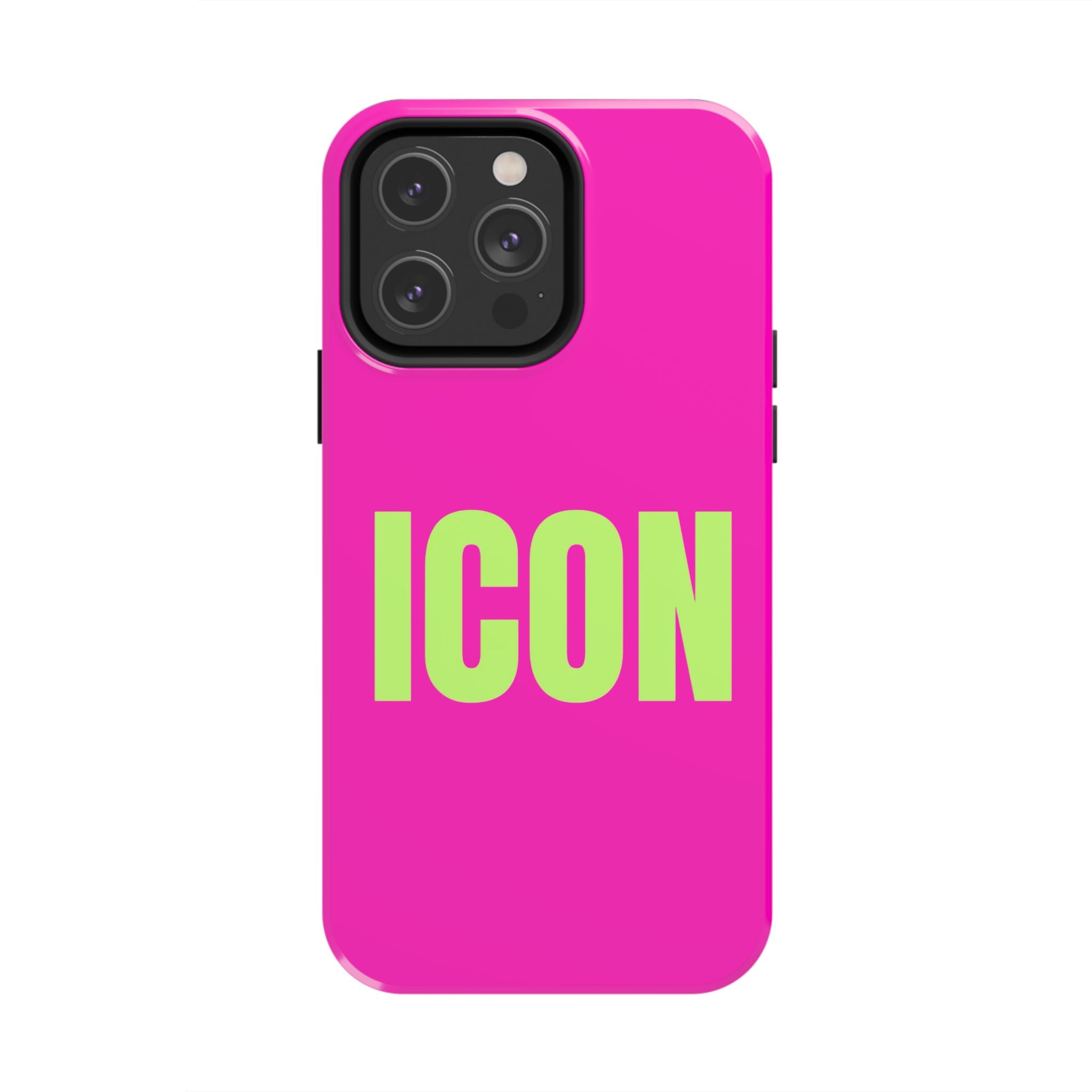 ICON Tough Phone Case — Neon Pink & Lime Bold Text Protective Case