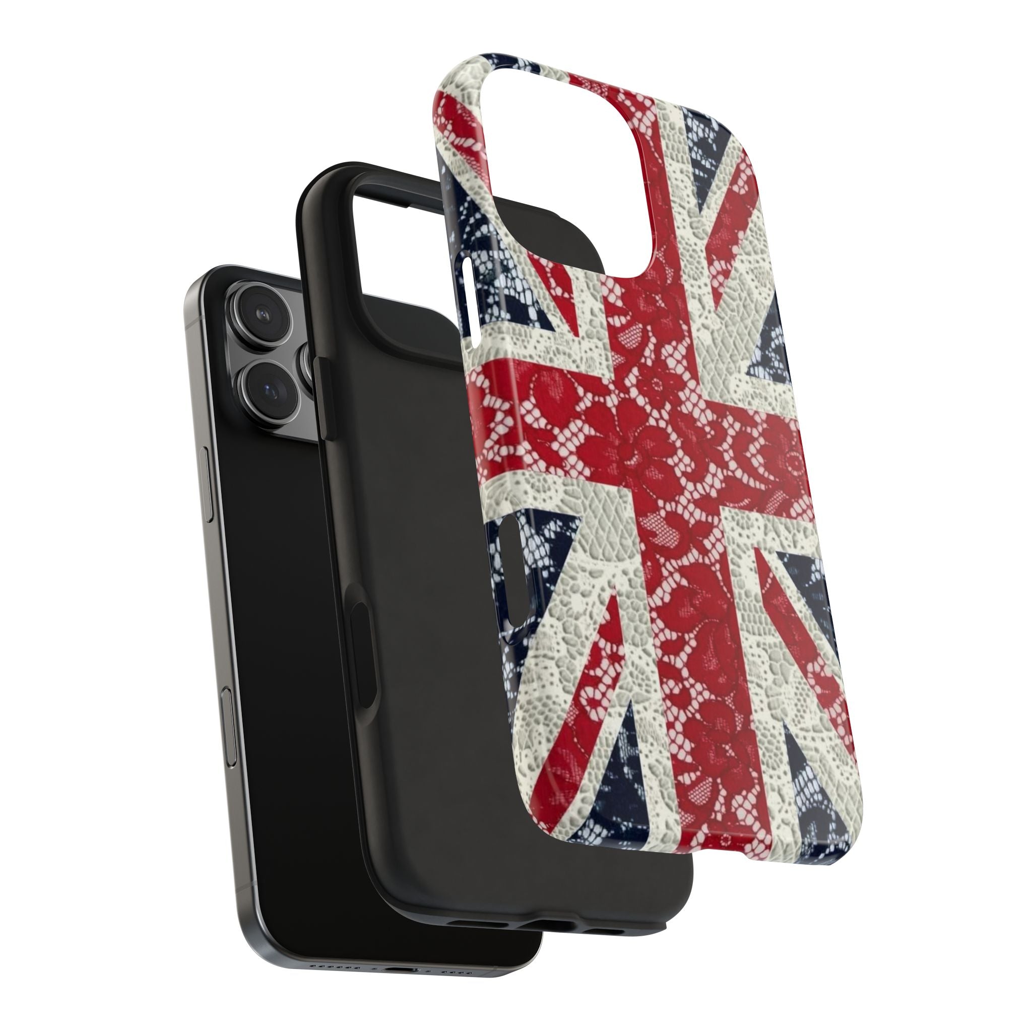 Union Jack Lace Tough Phone Case — British Flag Protective Phone Case