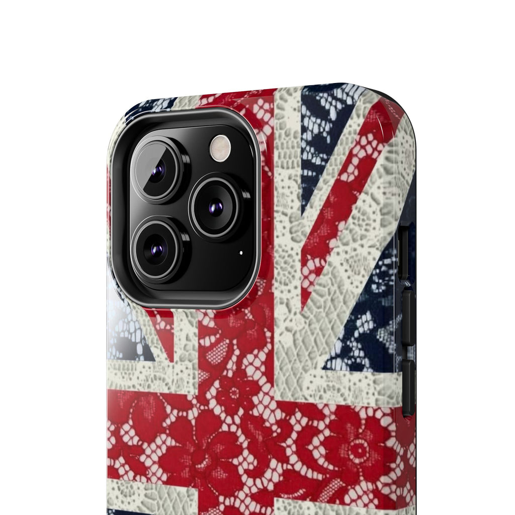 Union Jack Lace Tough Phone Case — British Flag Protective Phone Case