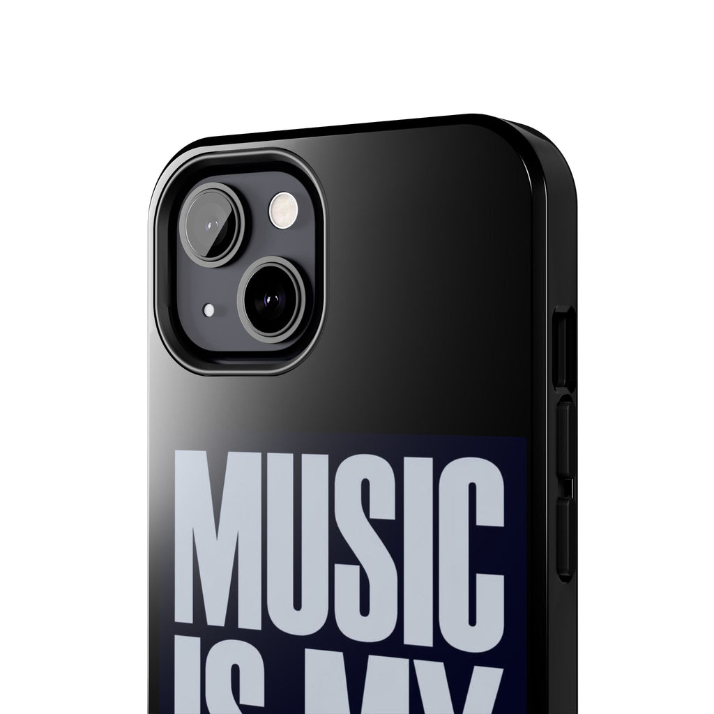Phone Case — "Music Is My Drg" Bold Typography Protective Case