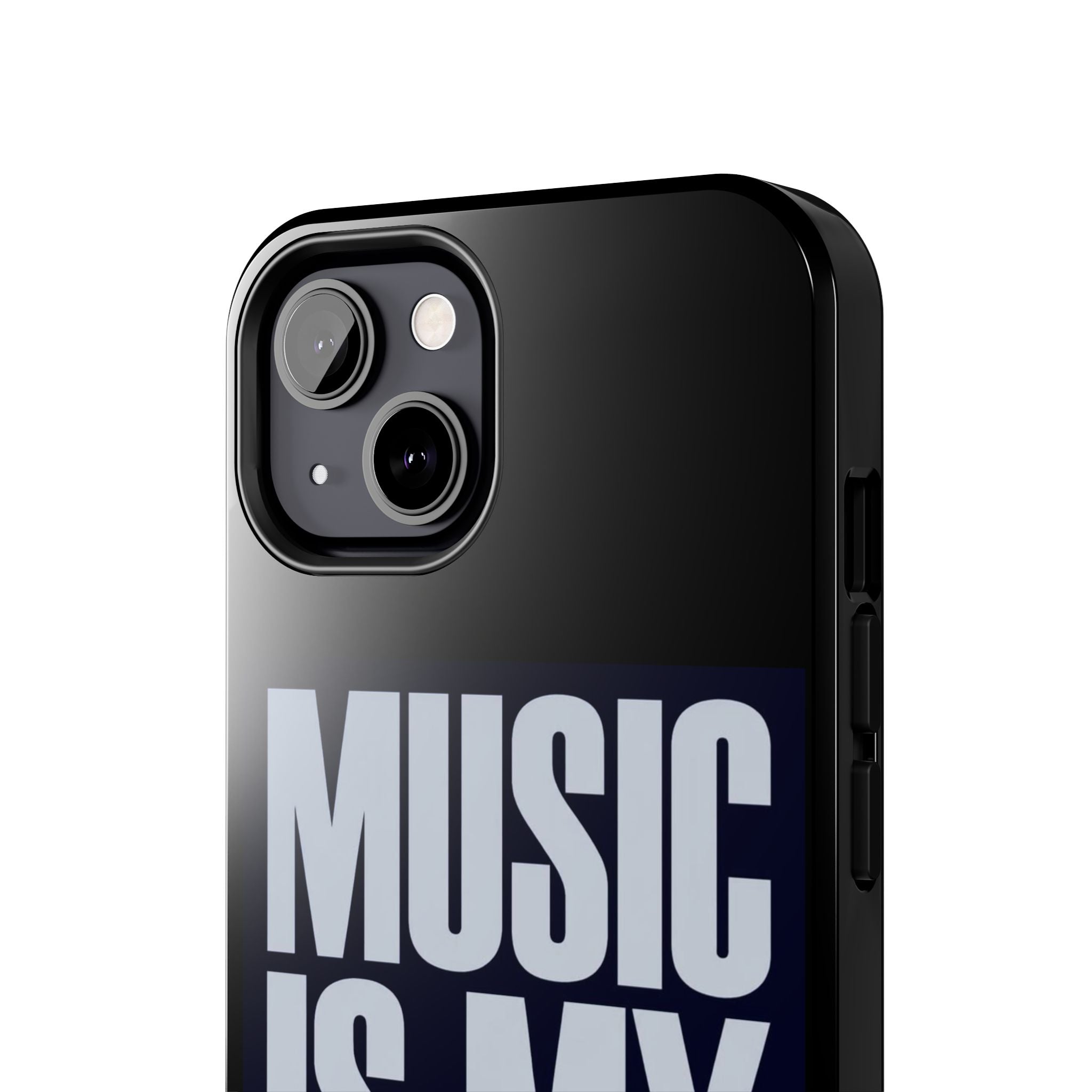 Phone Case — "Music Is My Drg" Bold Typography Protective Case