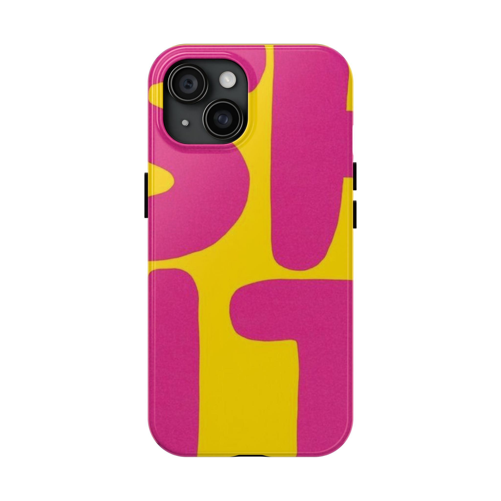 SHIT Retro Abstract Tough Phone Case — Pink & Yellow Pop Art Design
