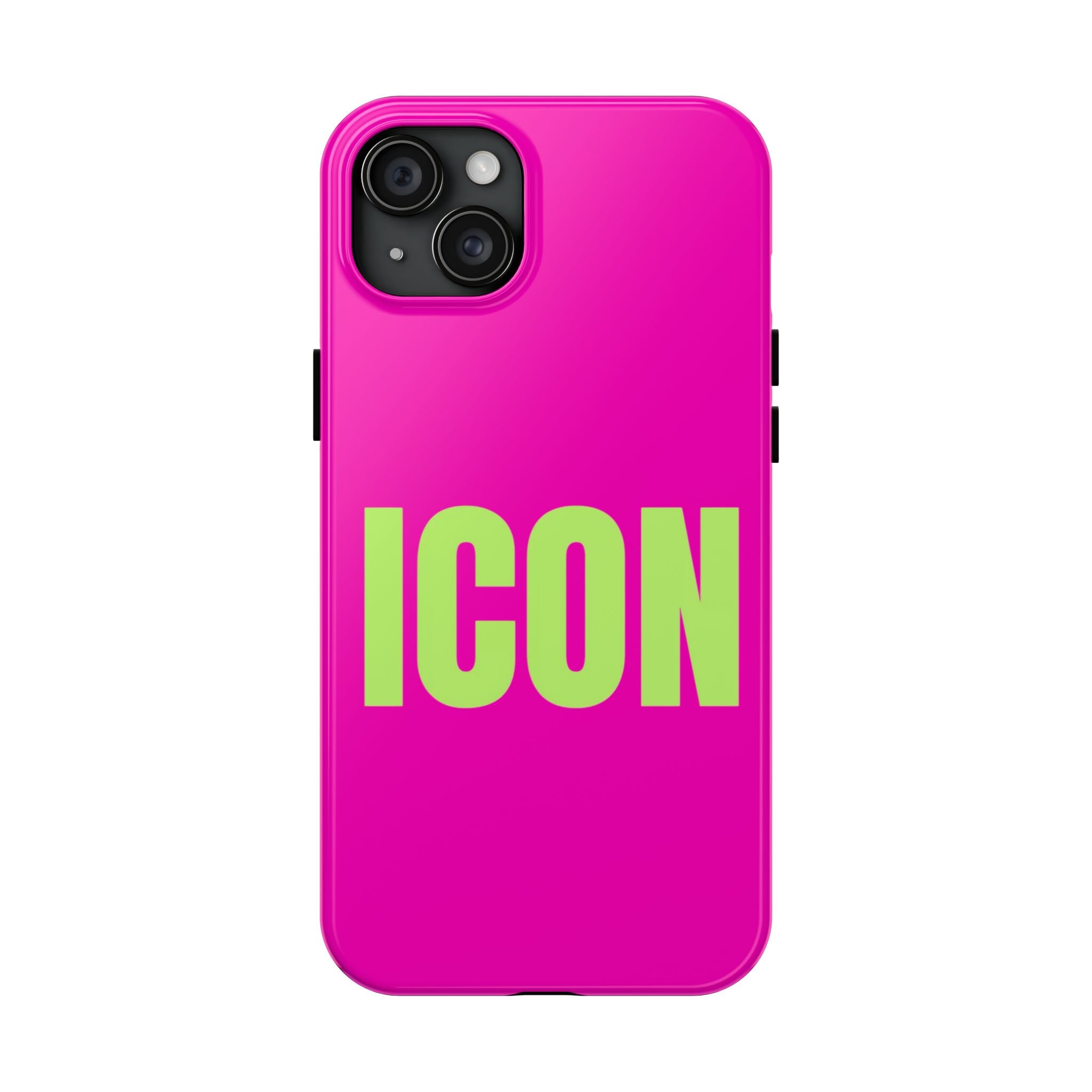 ICON Tough Phone Case — Neon Pink & Lime Bold Text Protective Case