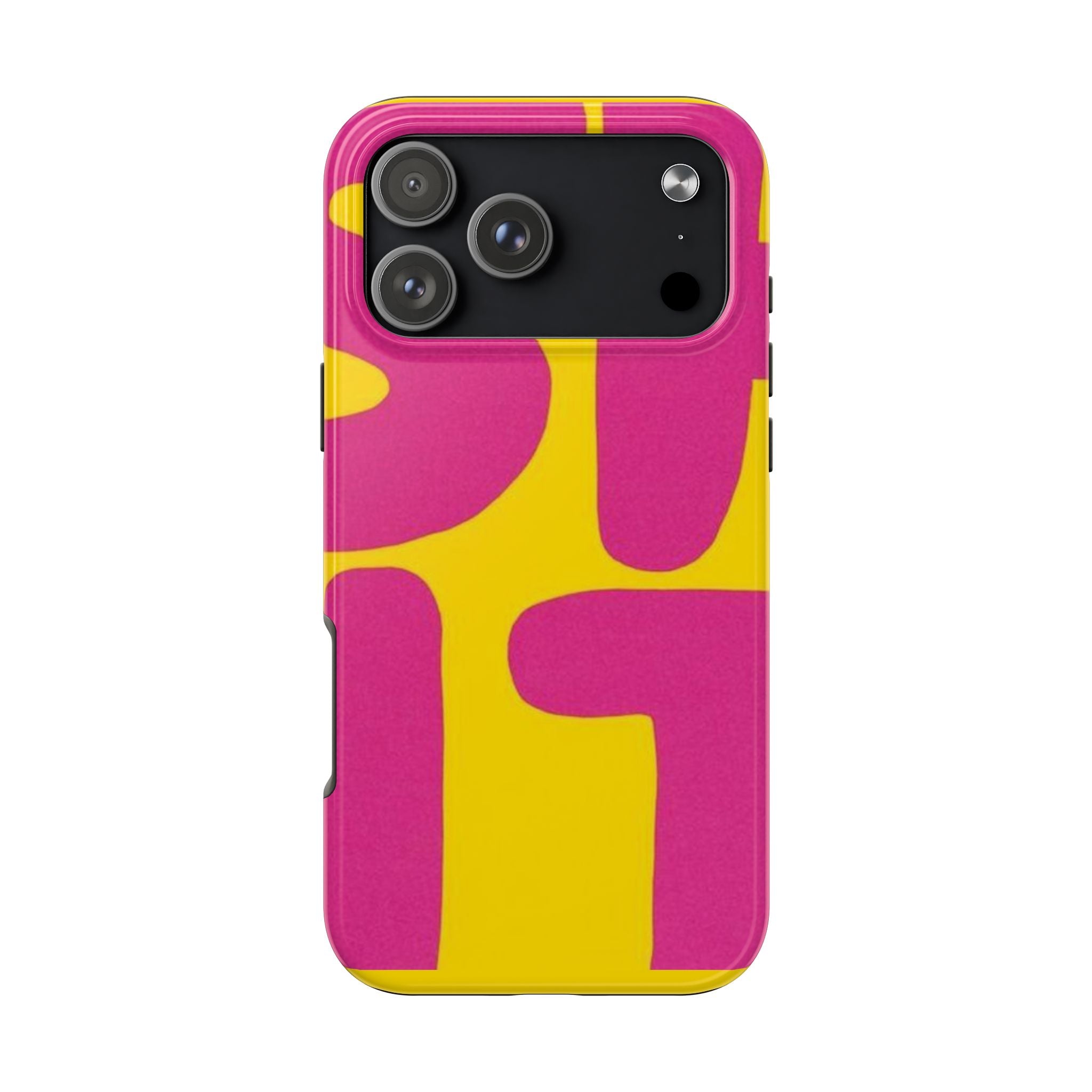 SHIT Retro Abstract Tough Phone Case — Pink & Yellow Pop Art Design