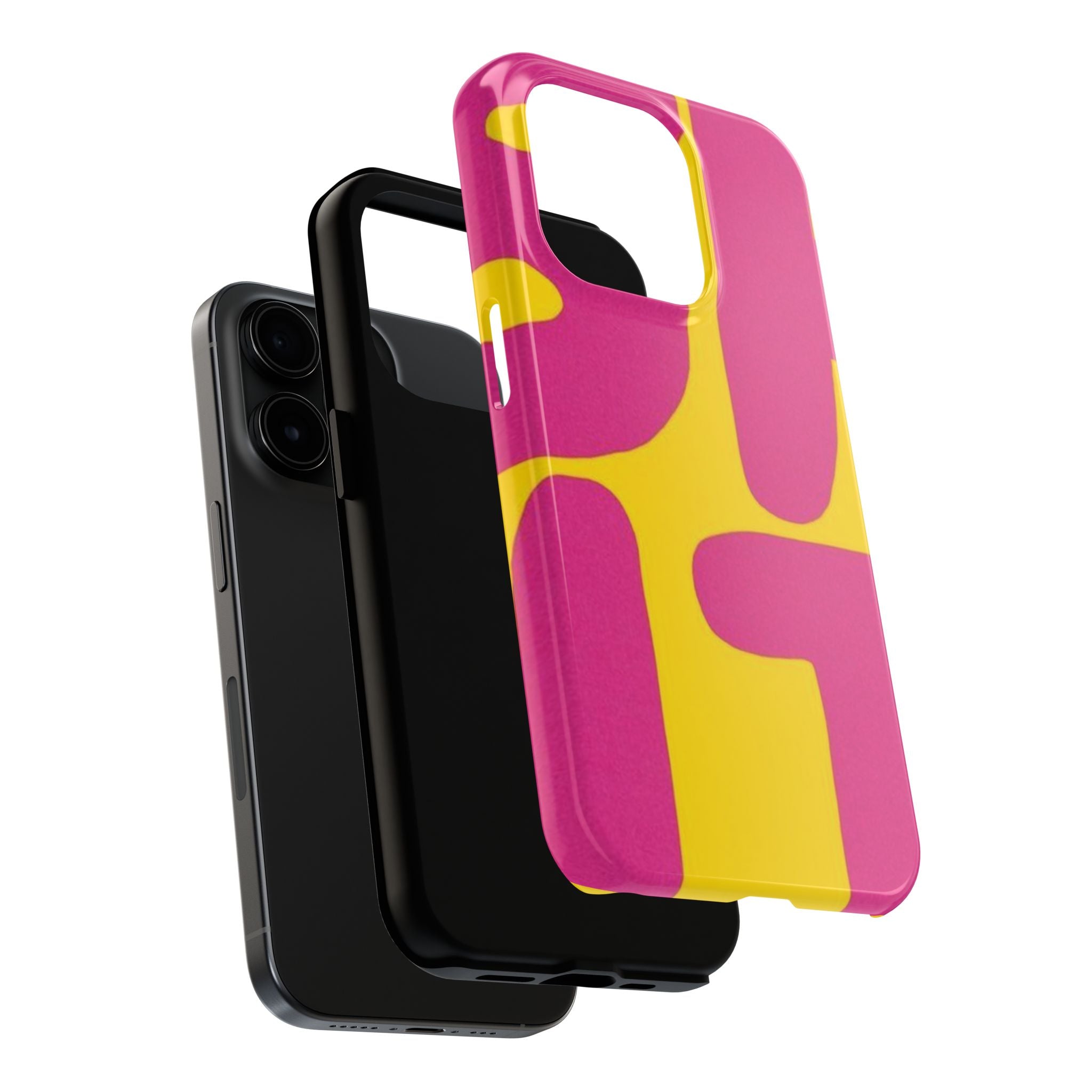 SHIT Retro Abstract Tough Phone Case — Pink & Yellow Pop Art Design