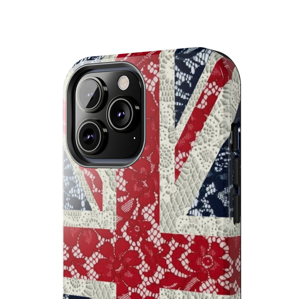 Union Jack Lace Tough Phone Case — British Flag Protective Phone Case