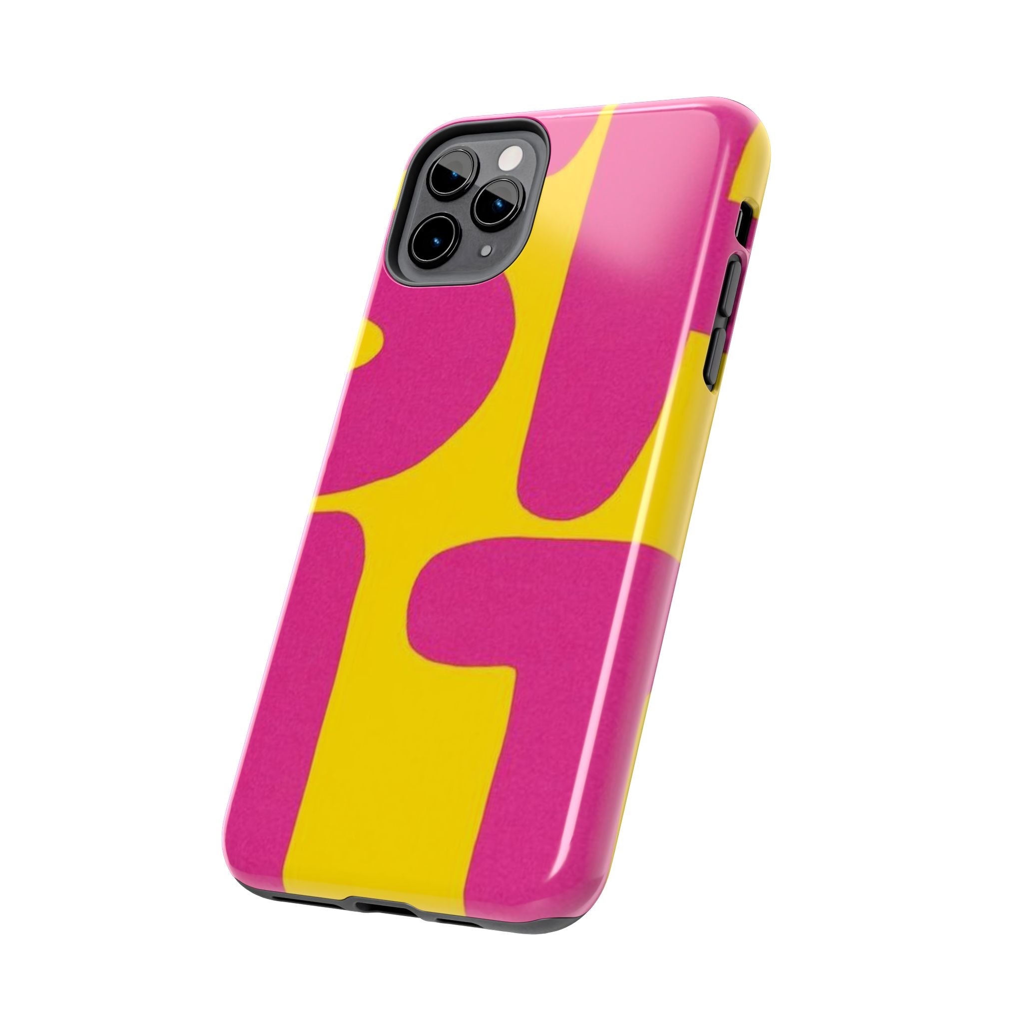 SHIT Retro Abstract Tough Phone Case — Pink & Yellow Pop Art Design