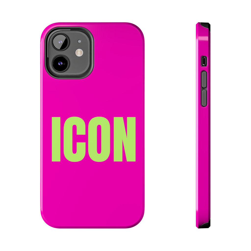 ICON Tough Phone Case — Neon Pink & Lime Bold Text Protective Case