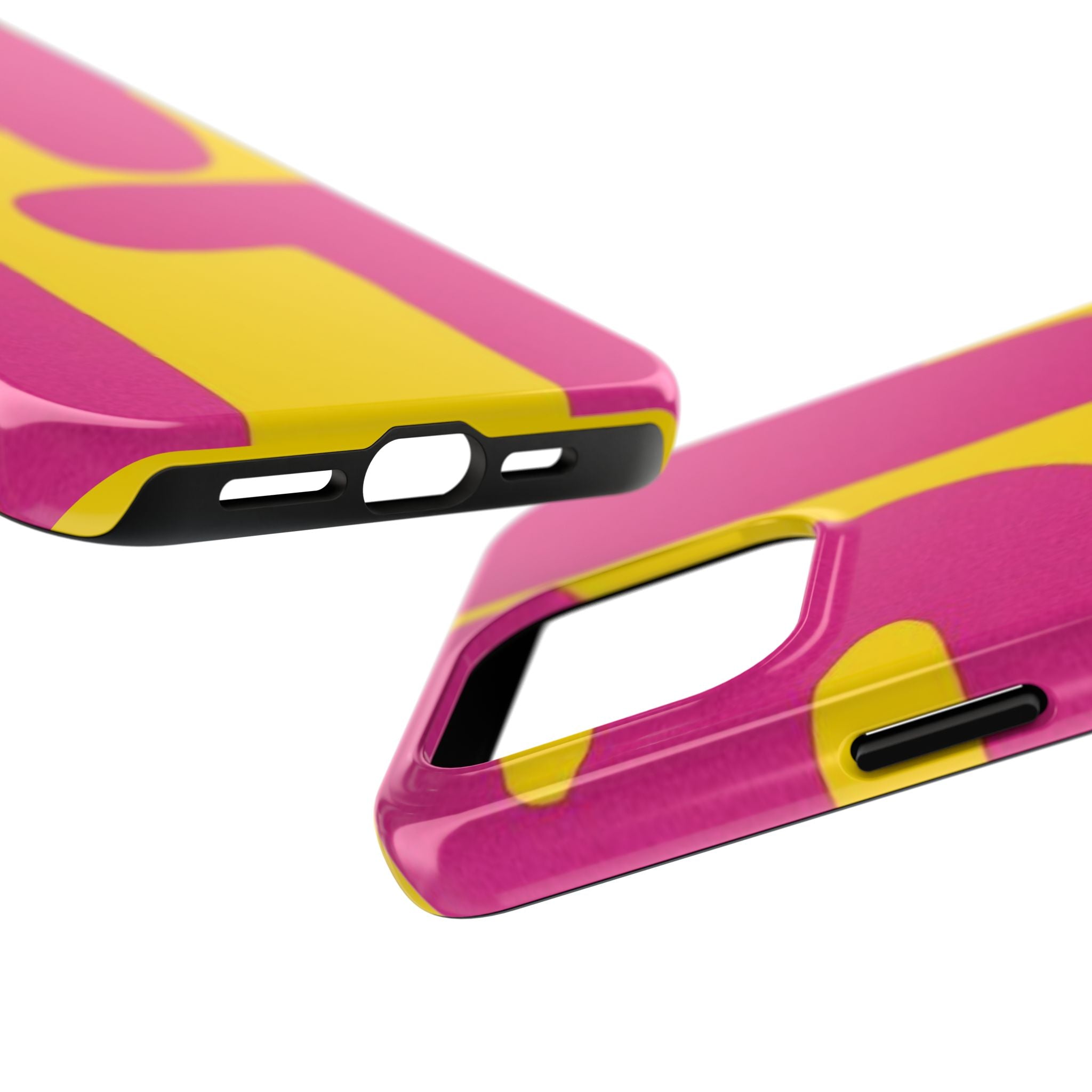 SHIT Retro Abstract Tough Phone Case — Pink & Yellow Pop Art Design