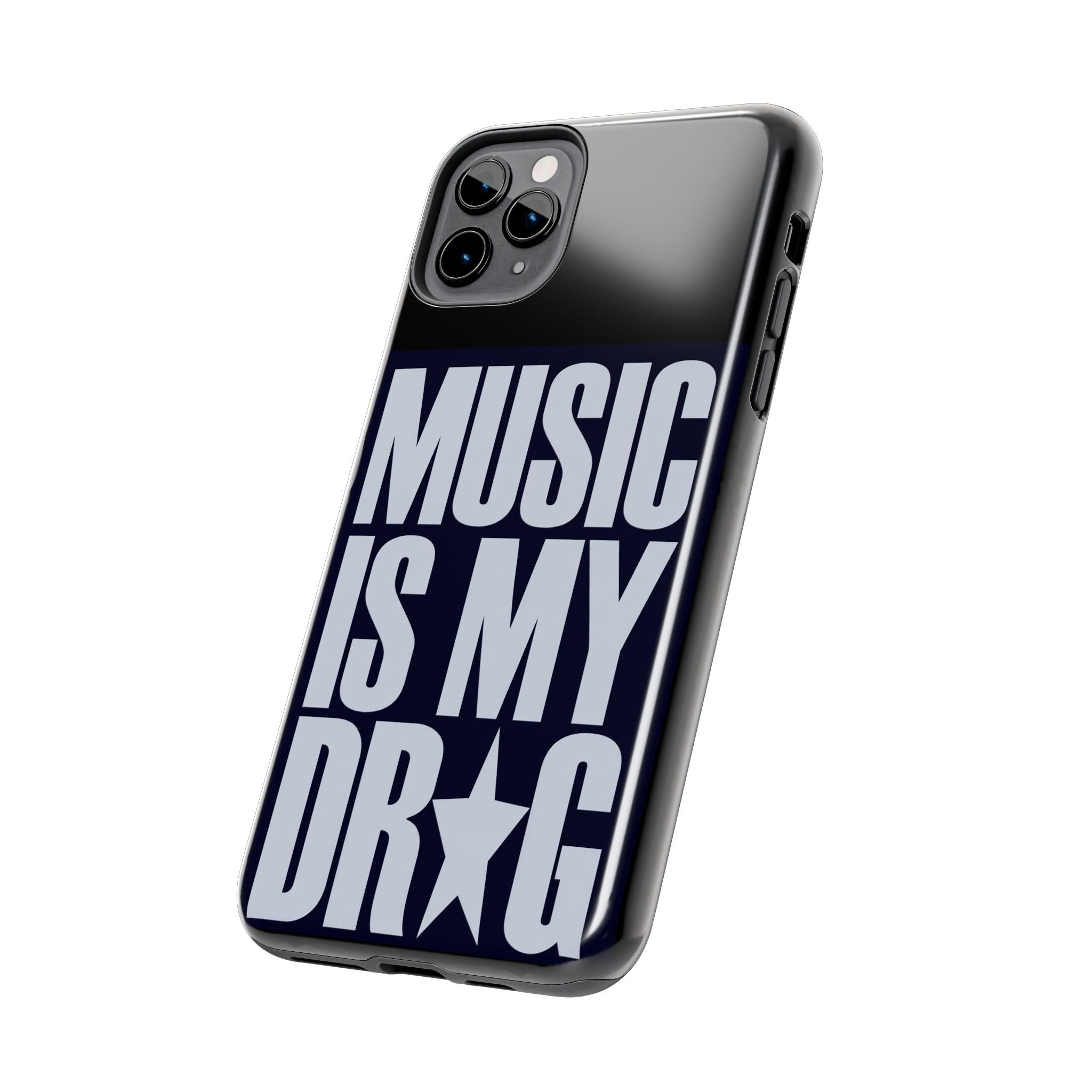 Phone Case — "Music Is My Drg" Bold Typography Protective Case