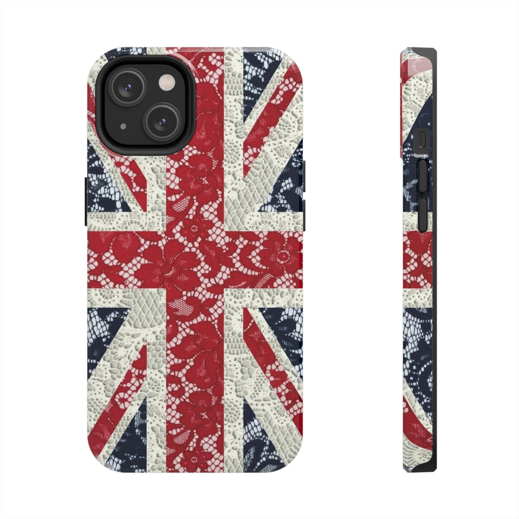 Union Jack Lace Tough Phone Case — British Flag Protective Phone Case