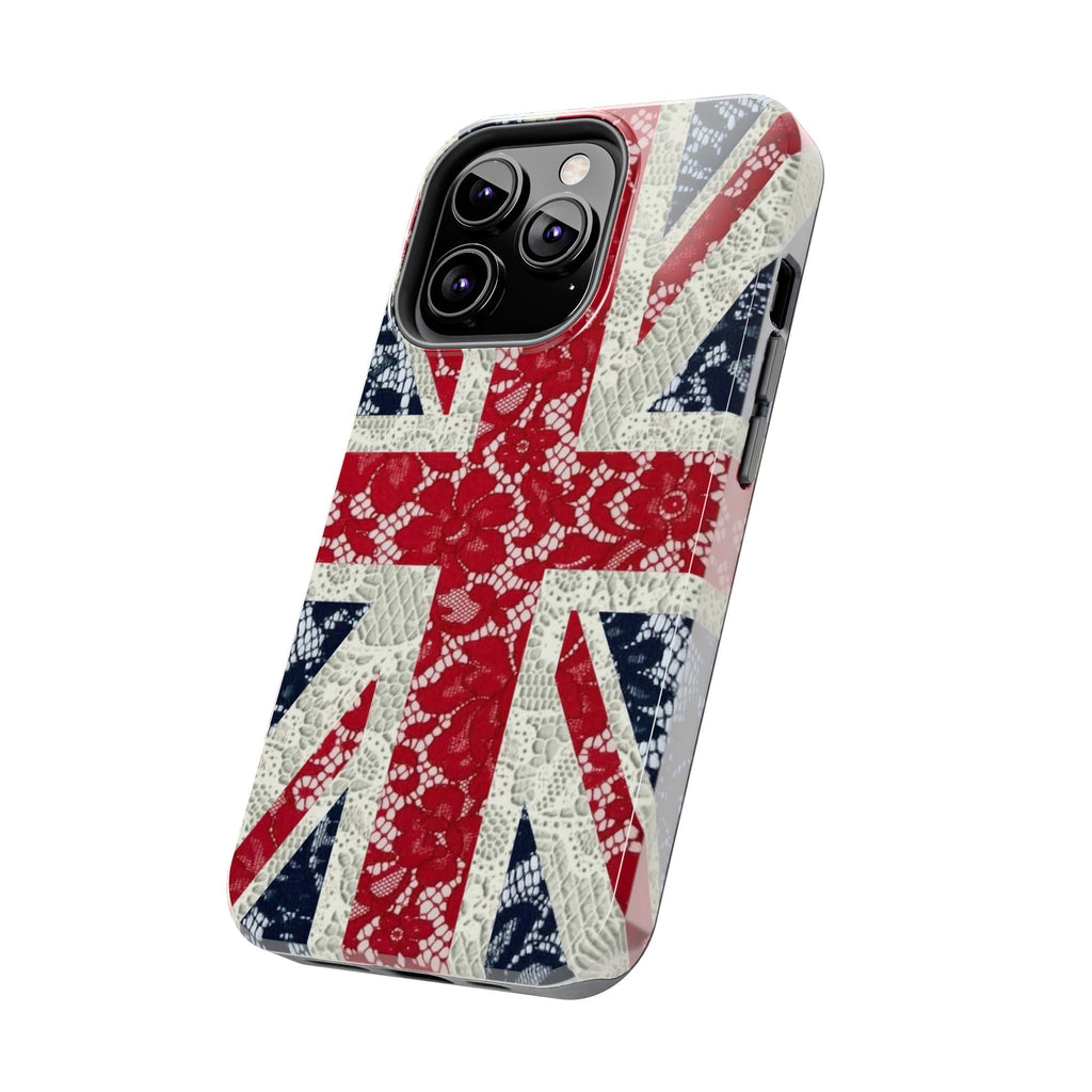 Union Jack Lace Tough Phone Case — British Flag Protective Phone Case