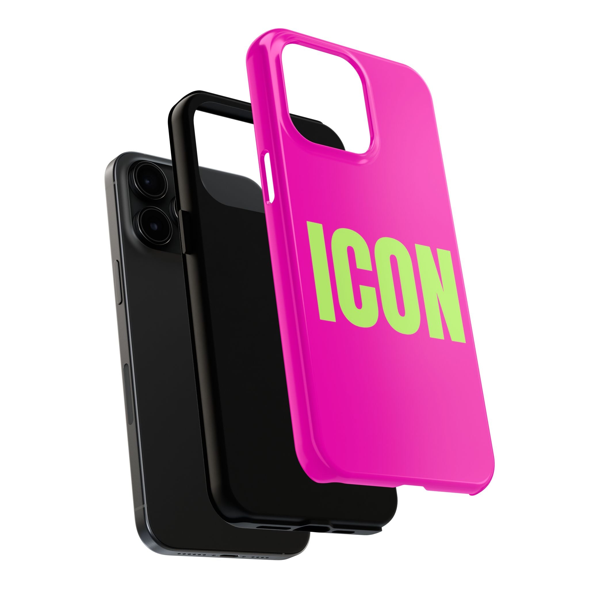 ICON Tough Phone Case — Neon Pink & Lime Bold Text Protective Case