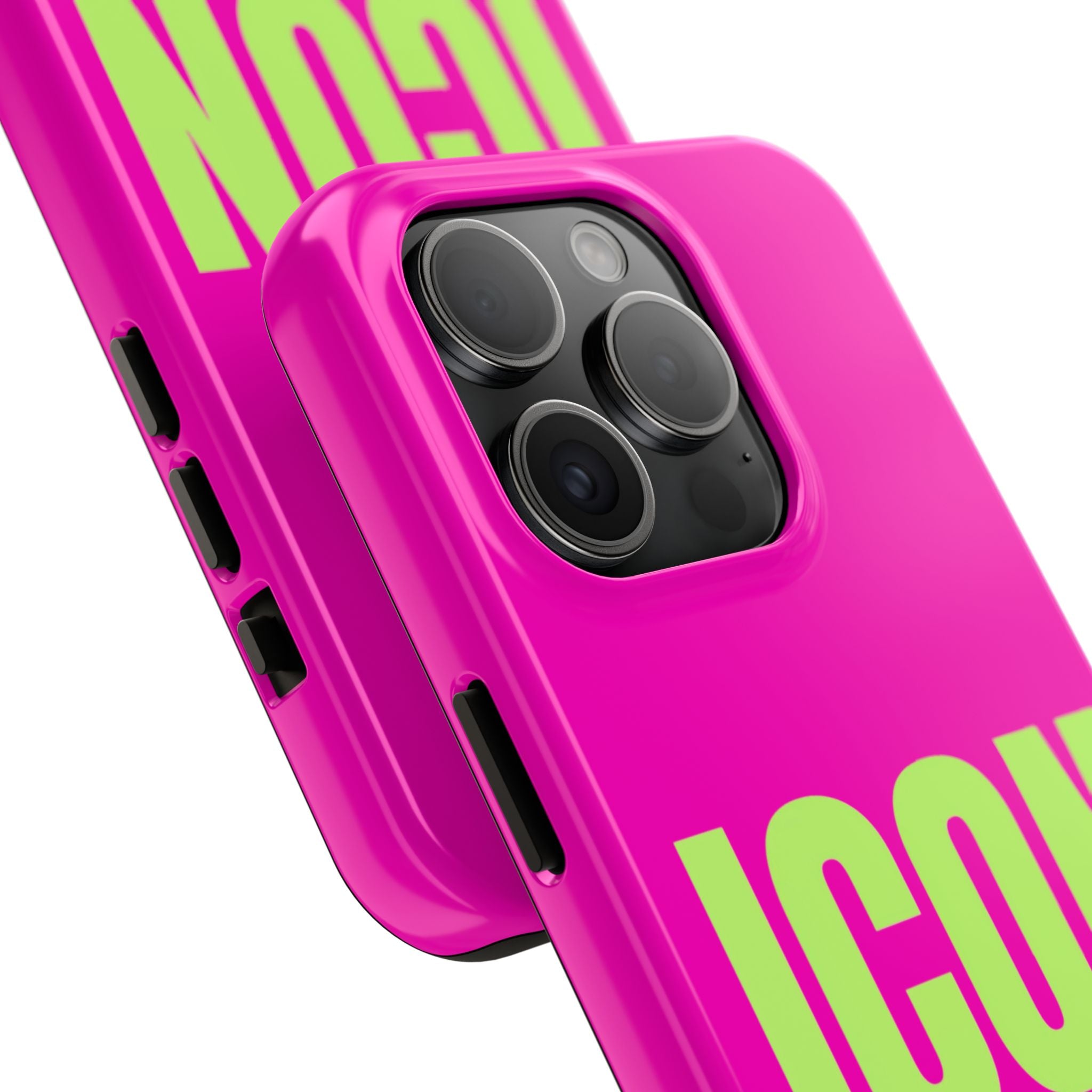 ICON Tough Phone Case — Neon Pink & Lime Bold Text Protective Case