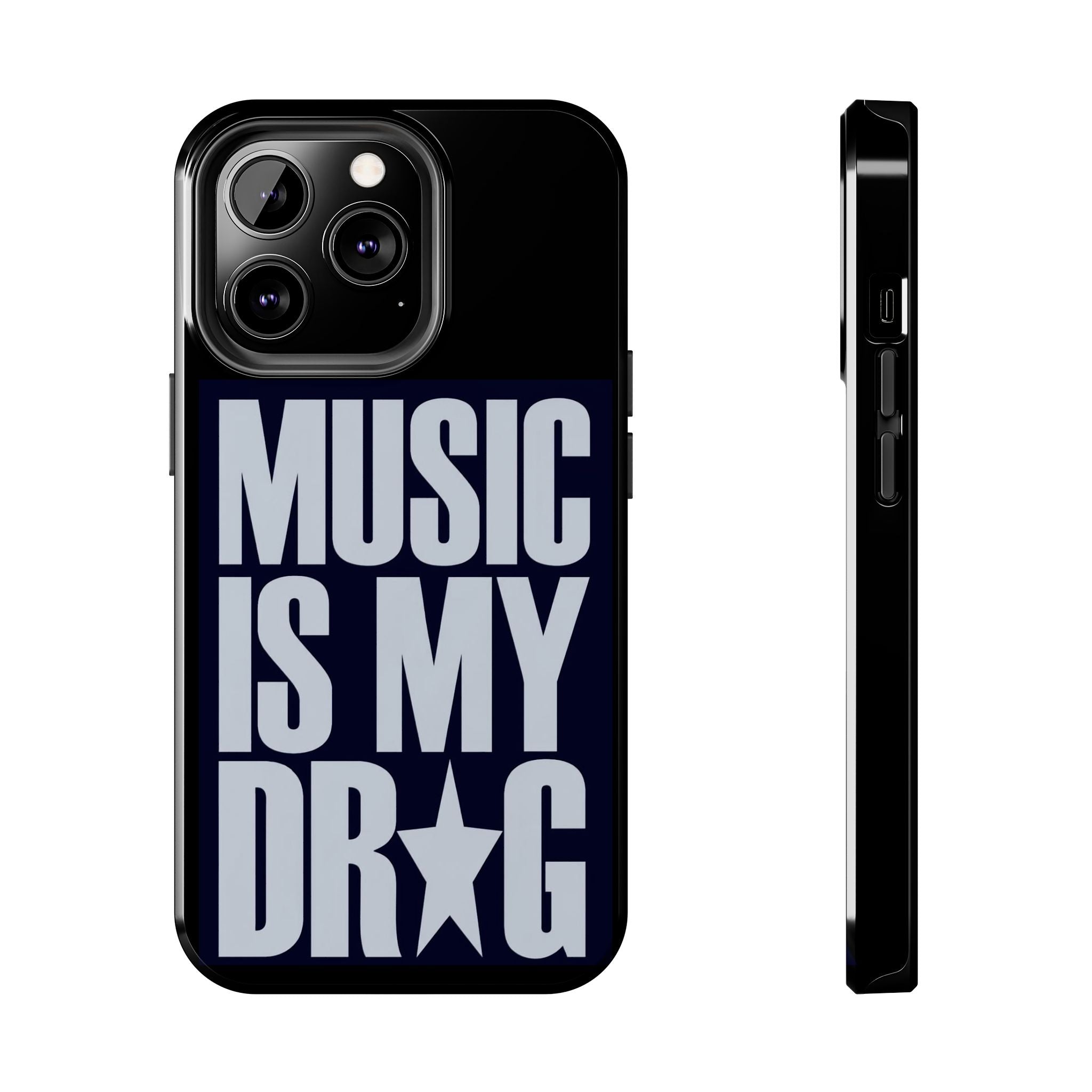 Phone Case — "Music Is My Drg" Bold Typography Protective Case