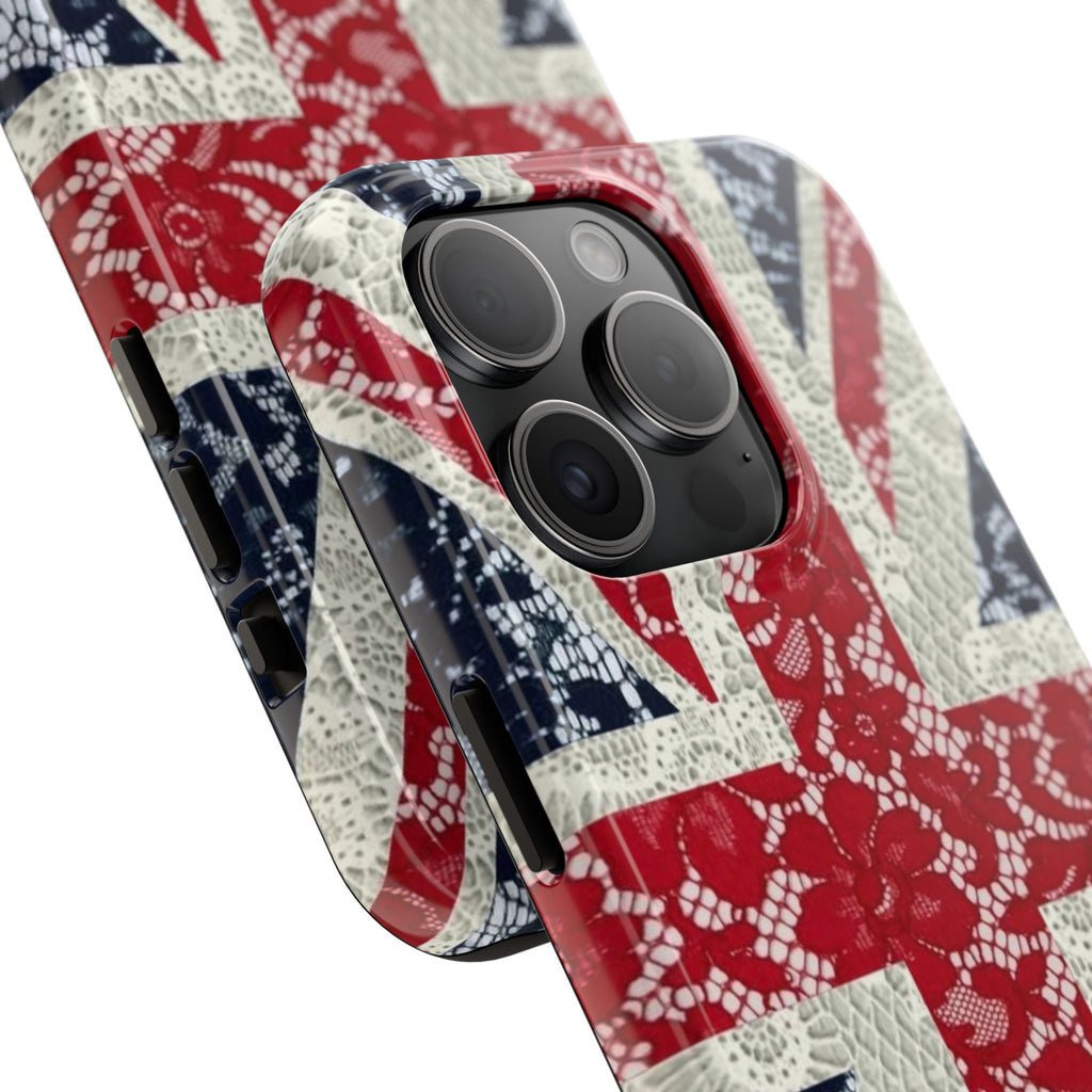 Union Jack Lace Tough Phone Case — British Flag Protective Phone Case