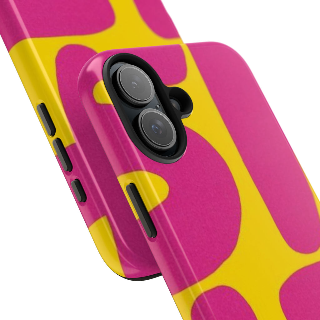 SHIT Retro Abstract Tough Phone Case — Pink & Yellow Pop Art Design