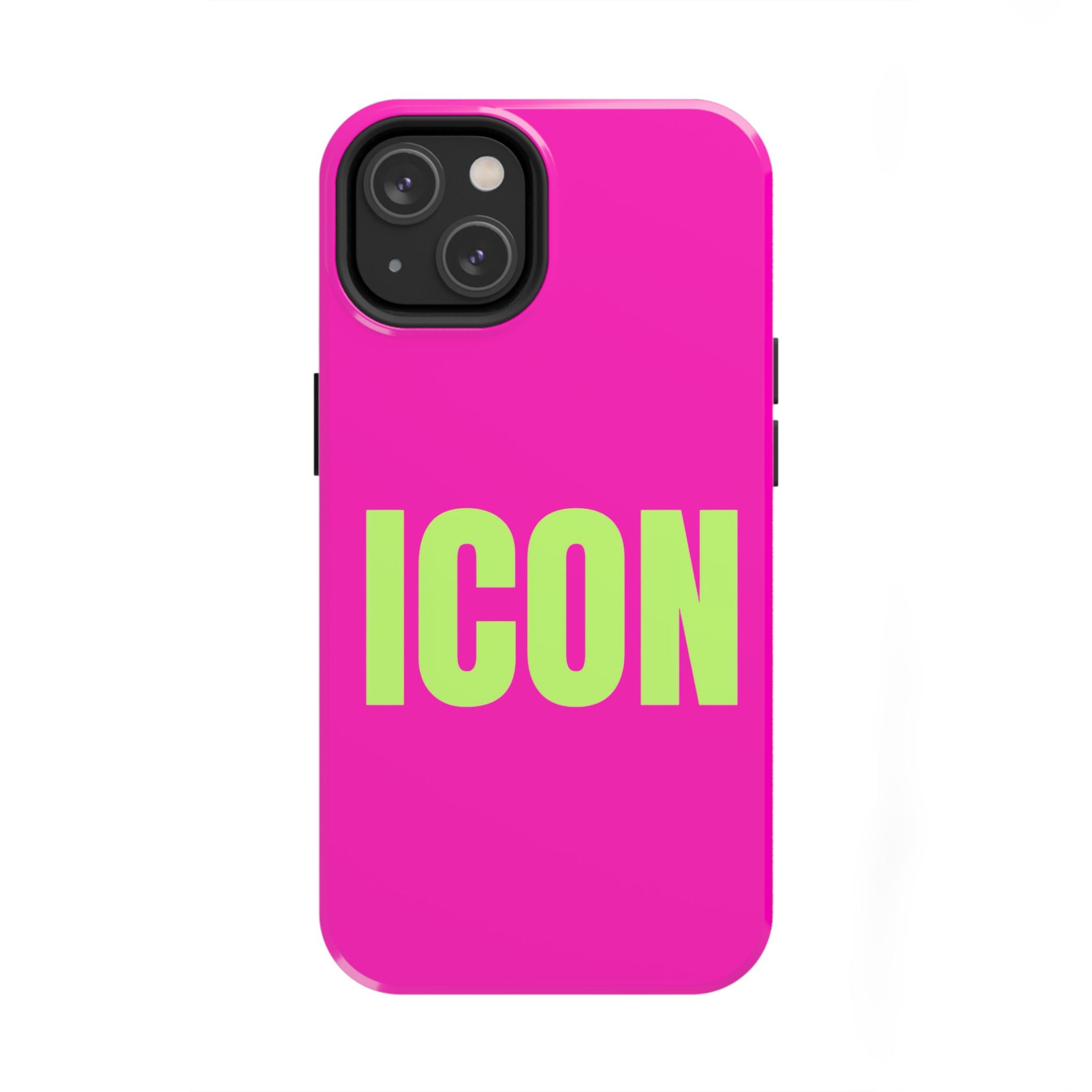 ICON Tough Phone Case — Neon Pink & Lime Bold Text Protective Case