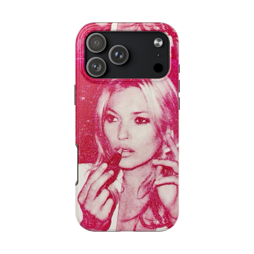 Pink Retro Glam Phone Case — Lipstick Pinup Tough Phone Case