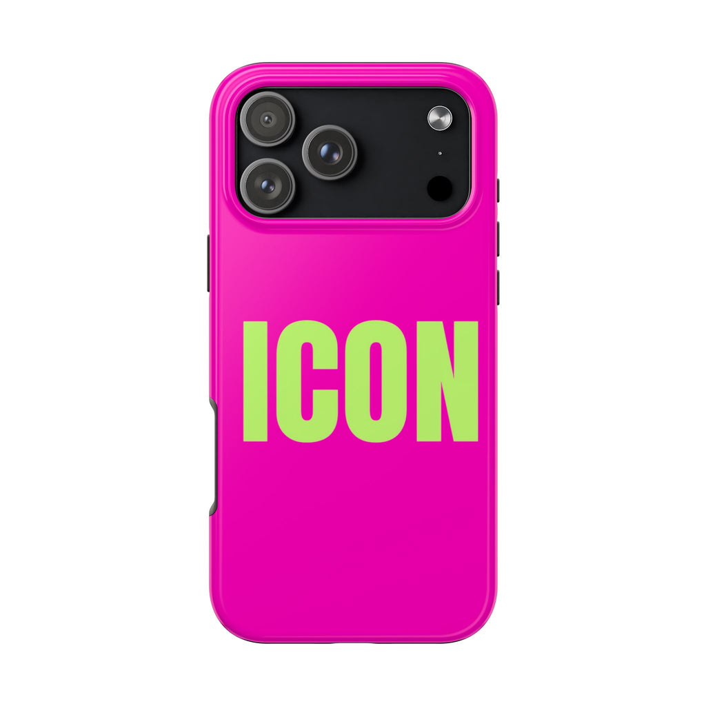 ICON Tough Phone Case — Neon Pink & Lime Bold Text Protective Case